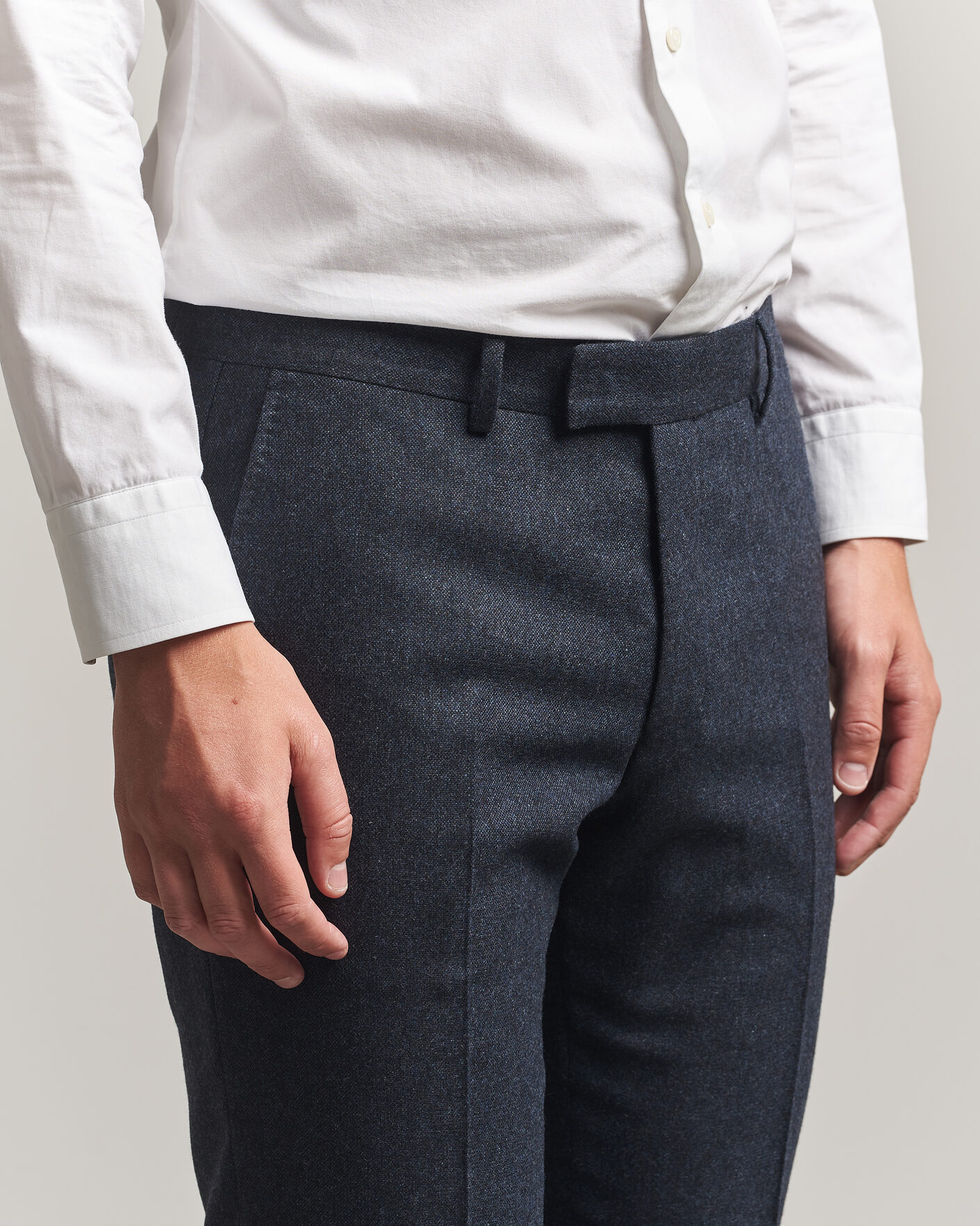 Herr | Byxor | Tiger of Sweden | Tenuta Wool Flannel Suit Trousers Midnight Blue