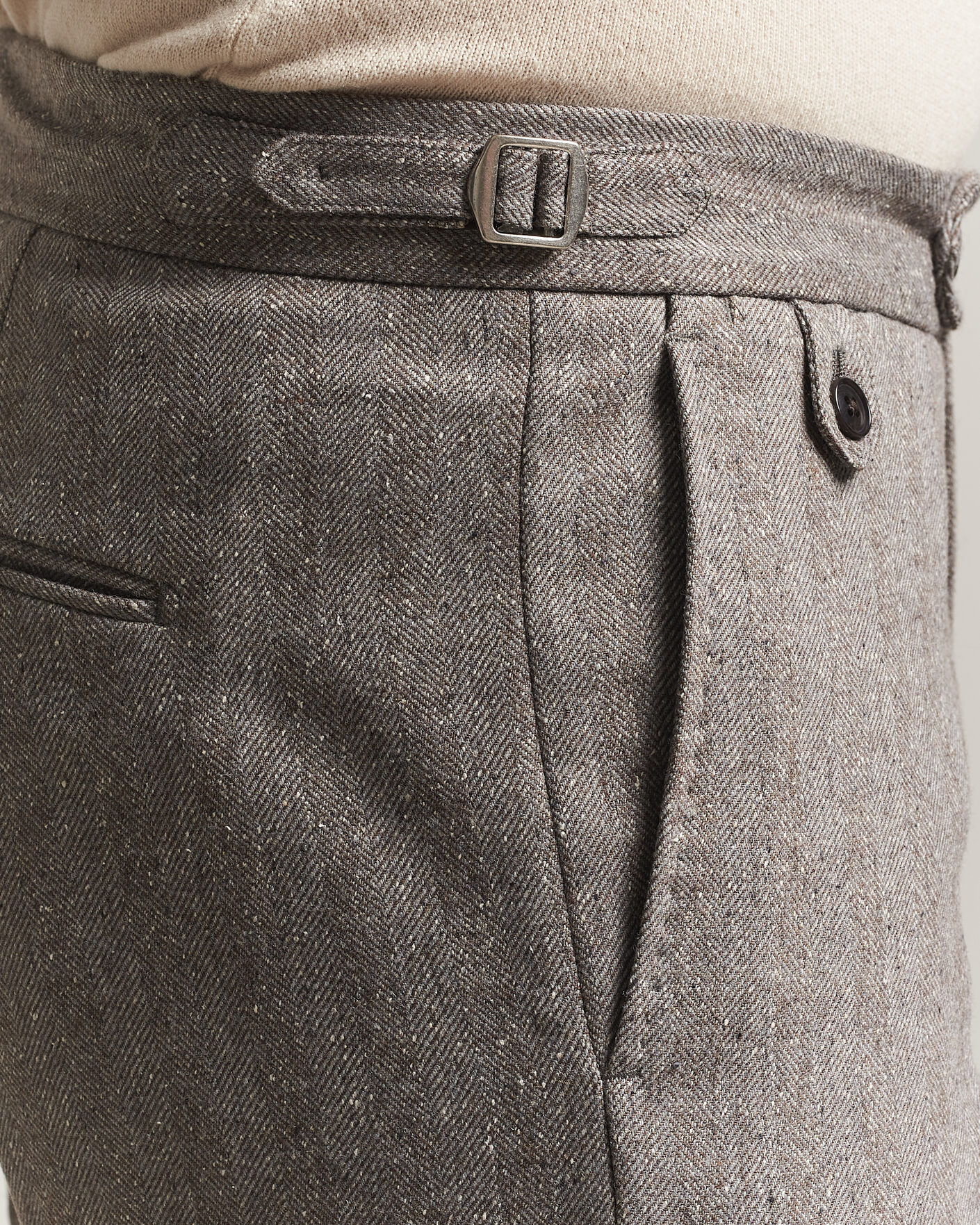 Herr | Byxor | Tiger of Sweden | Tense Wool Donegal Suit Trousers Dark Stone