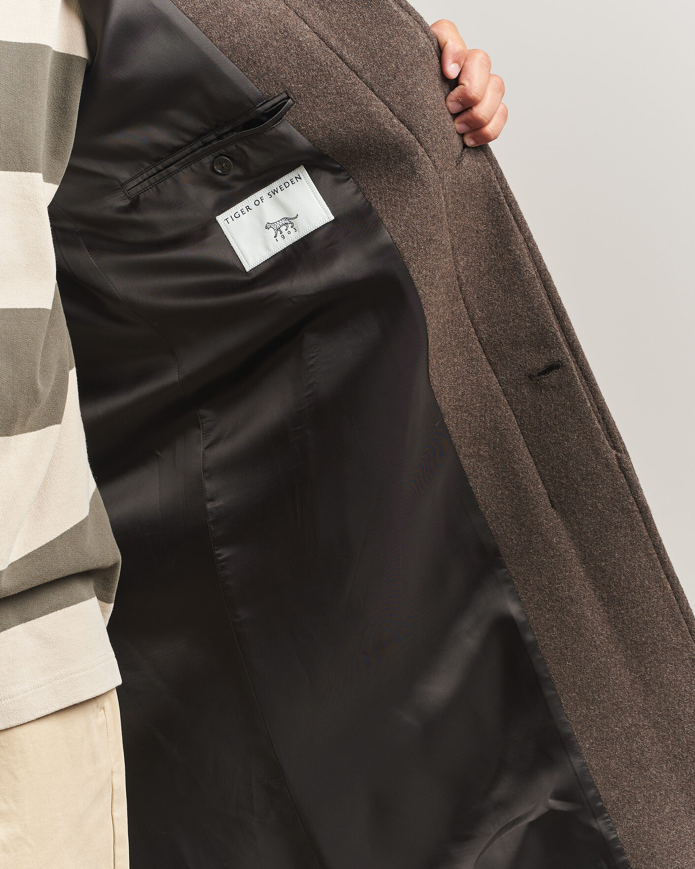 Herr | Jackor | Tiger of Sweden | Carlton Wool Coat Dusty Brown