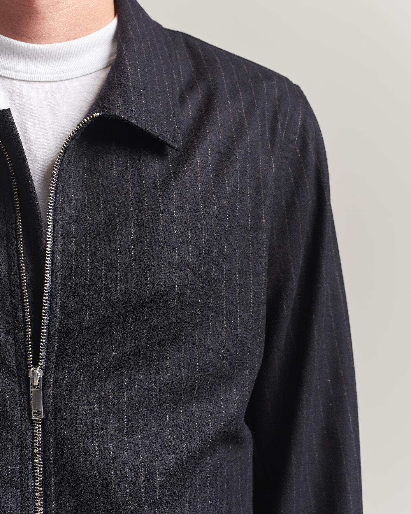 Herr | Jackor | Tiger of Sweden | Barnaby Wool Pinstriped Shirt Jacket Blue Function