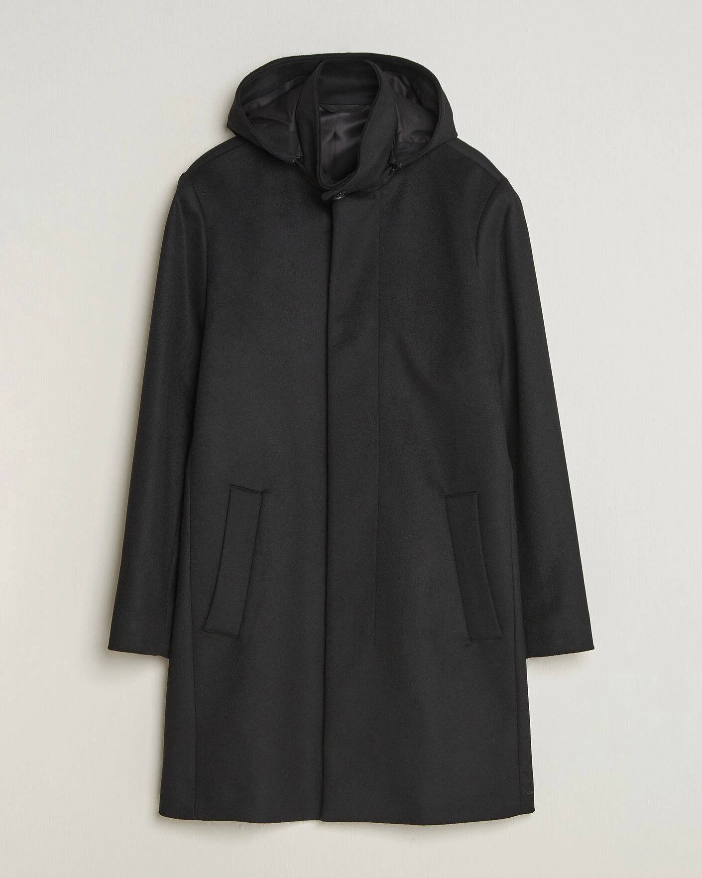 Herr | Jackor | Tiger of Sweden | Aleric Wool/Cashmere Hooded Coat Black