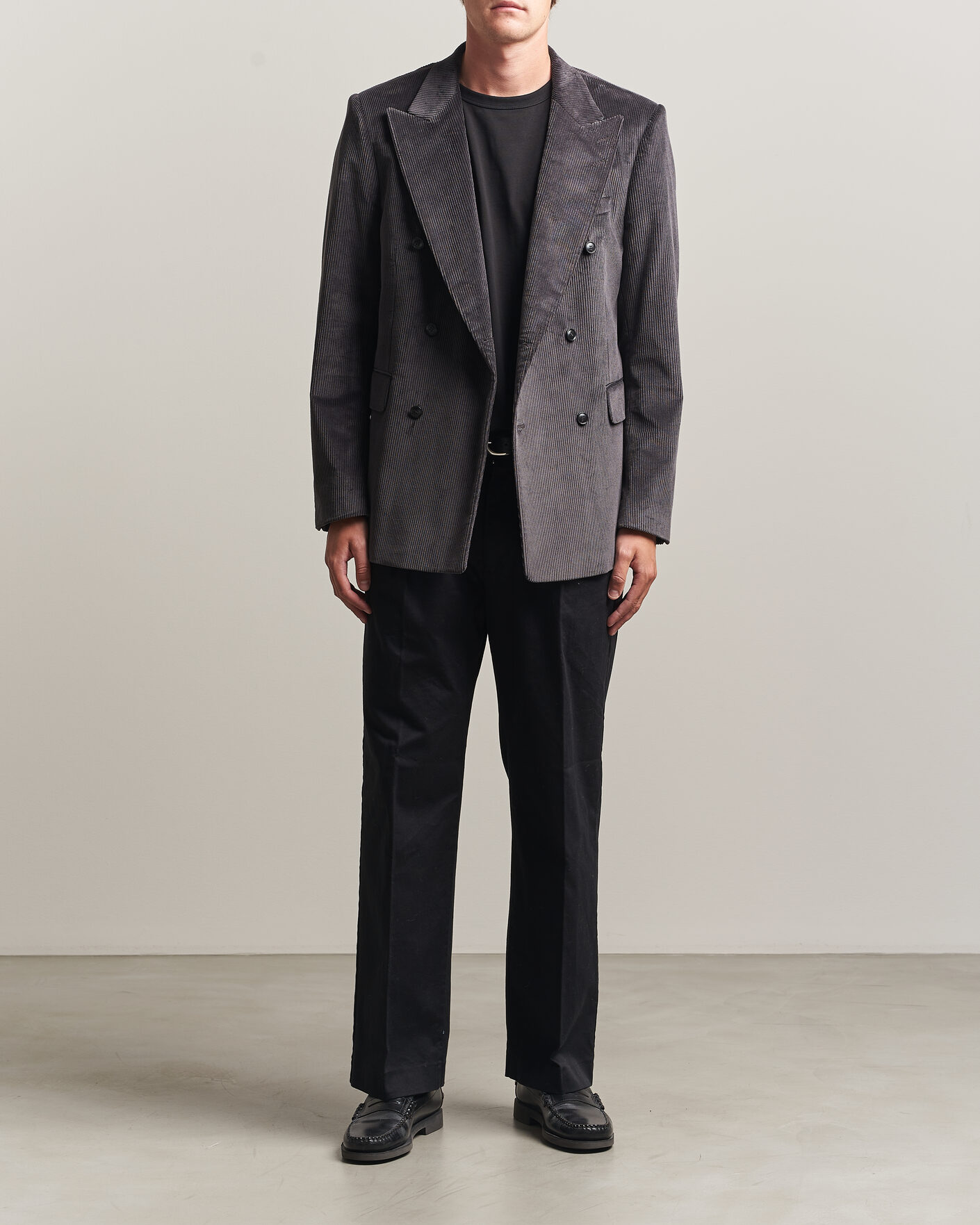 Herr | Kavajer | Tiger of Sweden | 1903 Corduroy Double Breasted Blazer Phantom