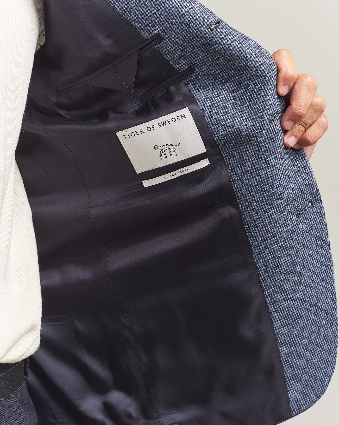 Herr | Kavajer | Tiger of Sweden | Easer Wool Pepita Blazer Iron Haze