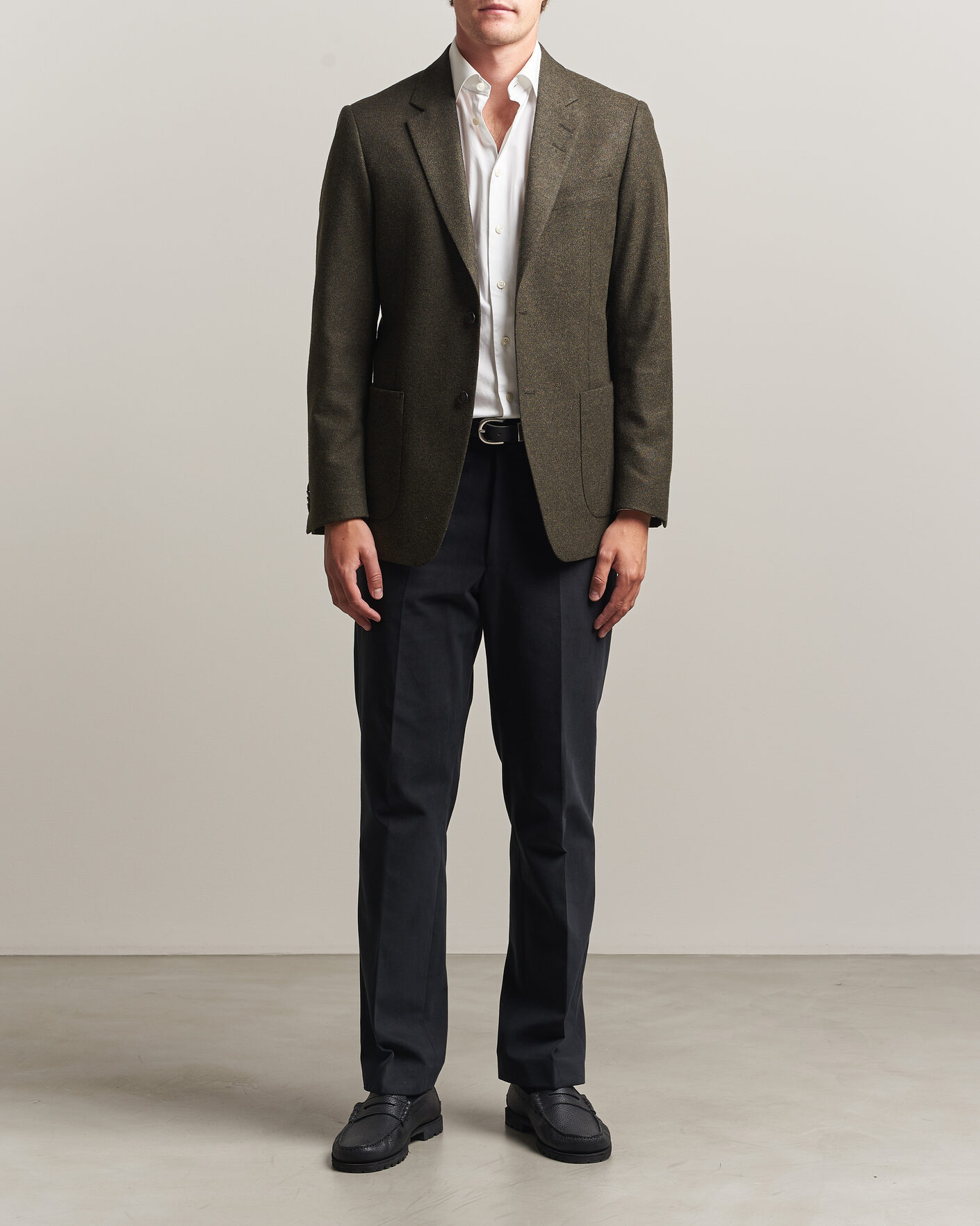 Herr | Kavajer | Tiger of Sweden | Justin Wool Flannel Suit Blazer Muted Canopy