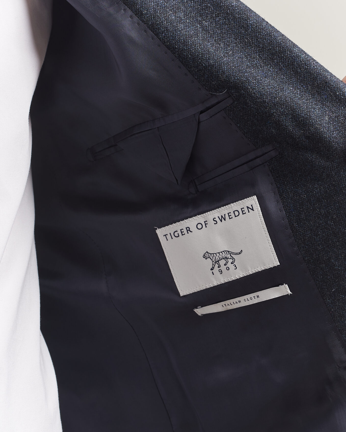 Herr | Kavajer | Tiger of Sweden | Justin Wool Flannel Suit Blazer Midnight Blue