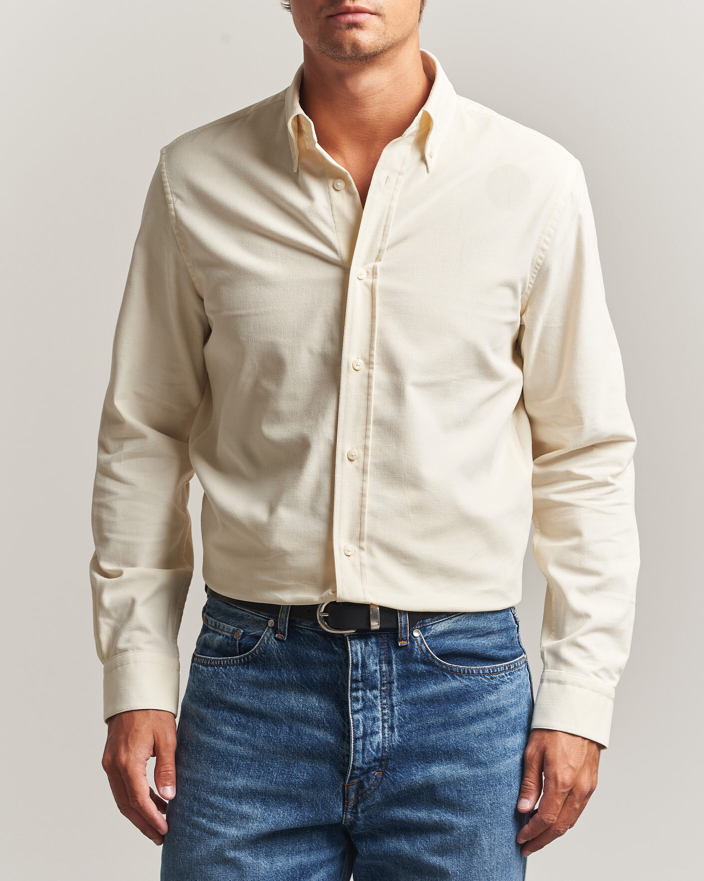 Herr | Skjortor | Tiger of Sweden | Bjorn Corduroy Shirt Cream White