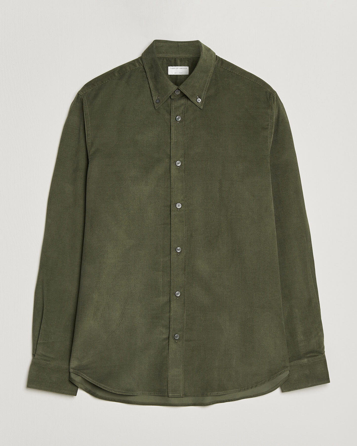 Herr | Skjortor | Tiger of Sweden | Bjorn Corduroy Shirt City Green