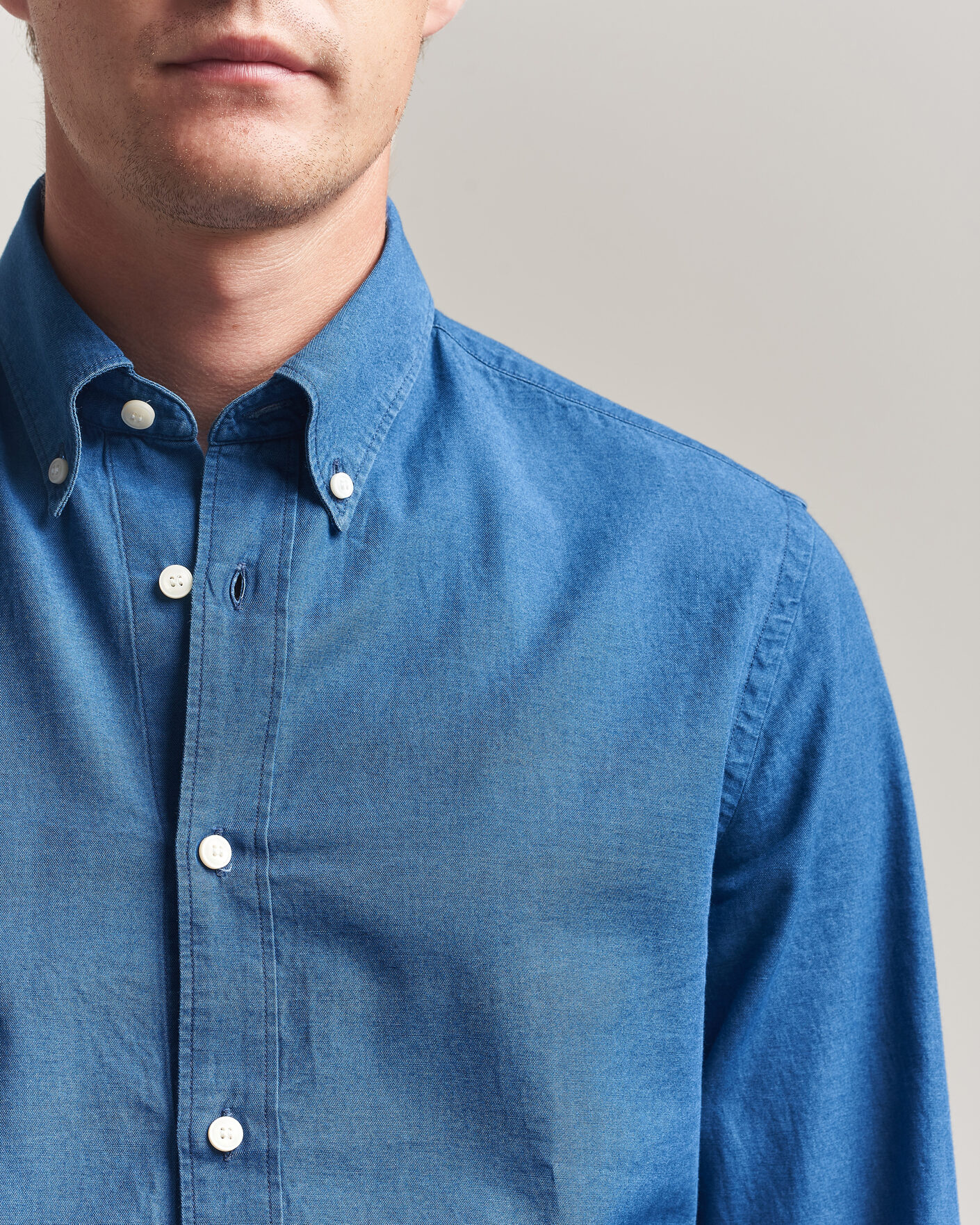 Herr | Skjortor | Tiger of Sweden | Bjorn Denim Shirt Blue
