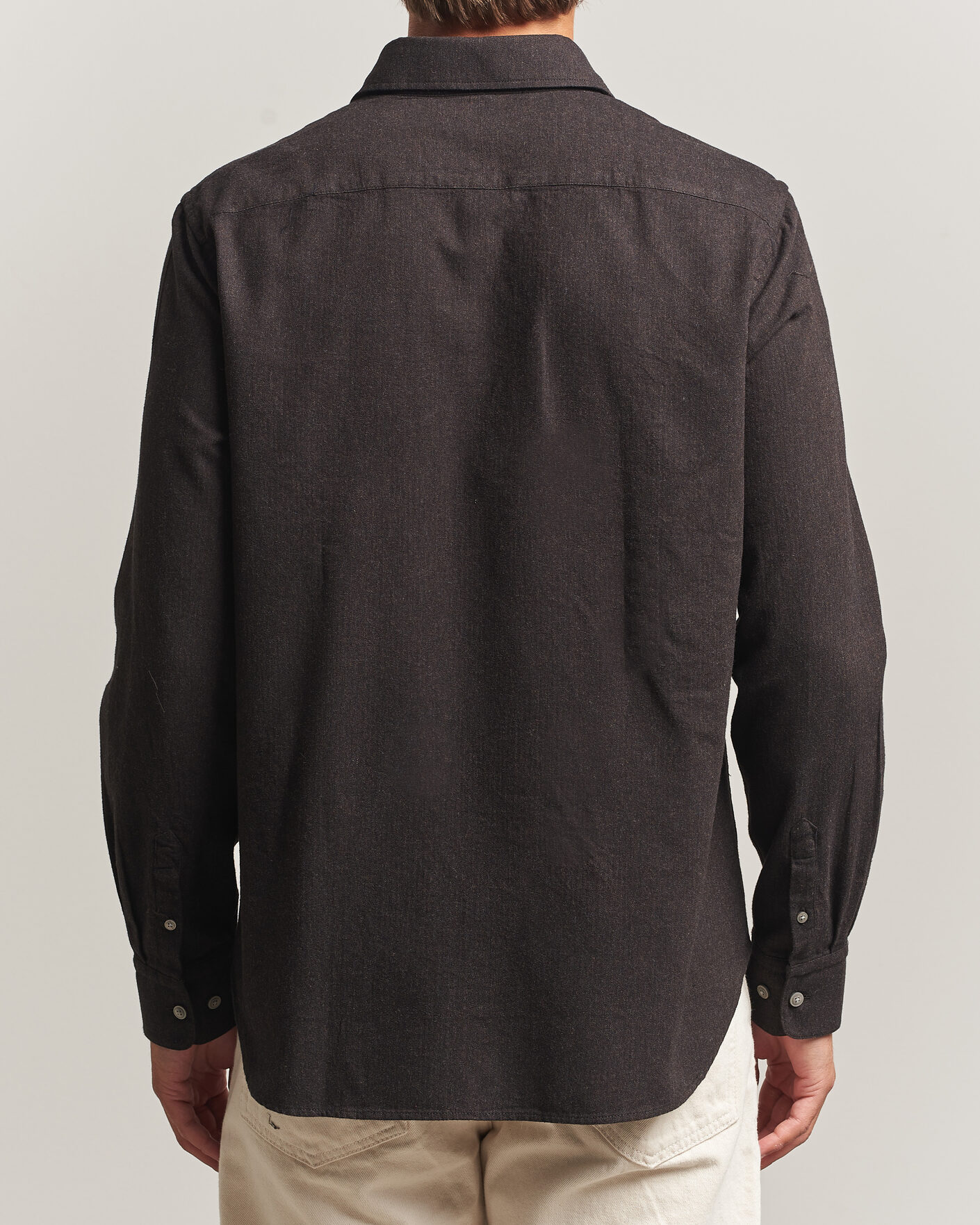 Herr | Skjortor | Tiger of Sweden | Bjorn Brushed Cotton Shirt Espresso