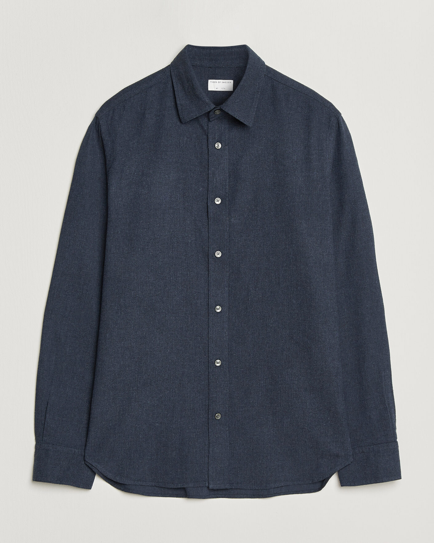 Herr | Skjortor | Tiger of Sweden | Bjorn Brushed Cotton Shirt Steel Blue