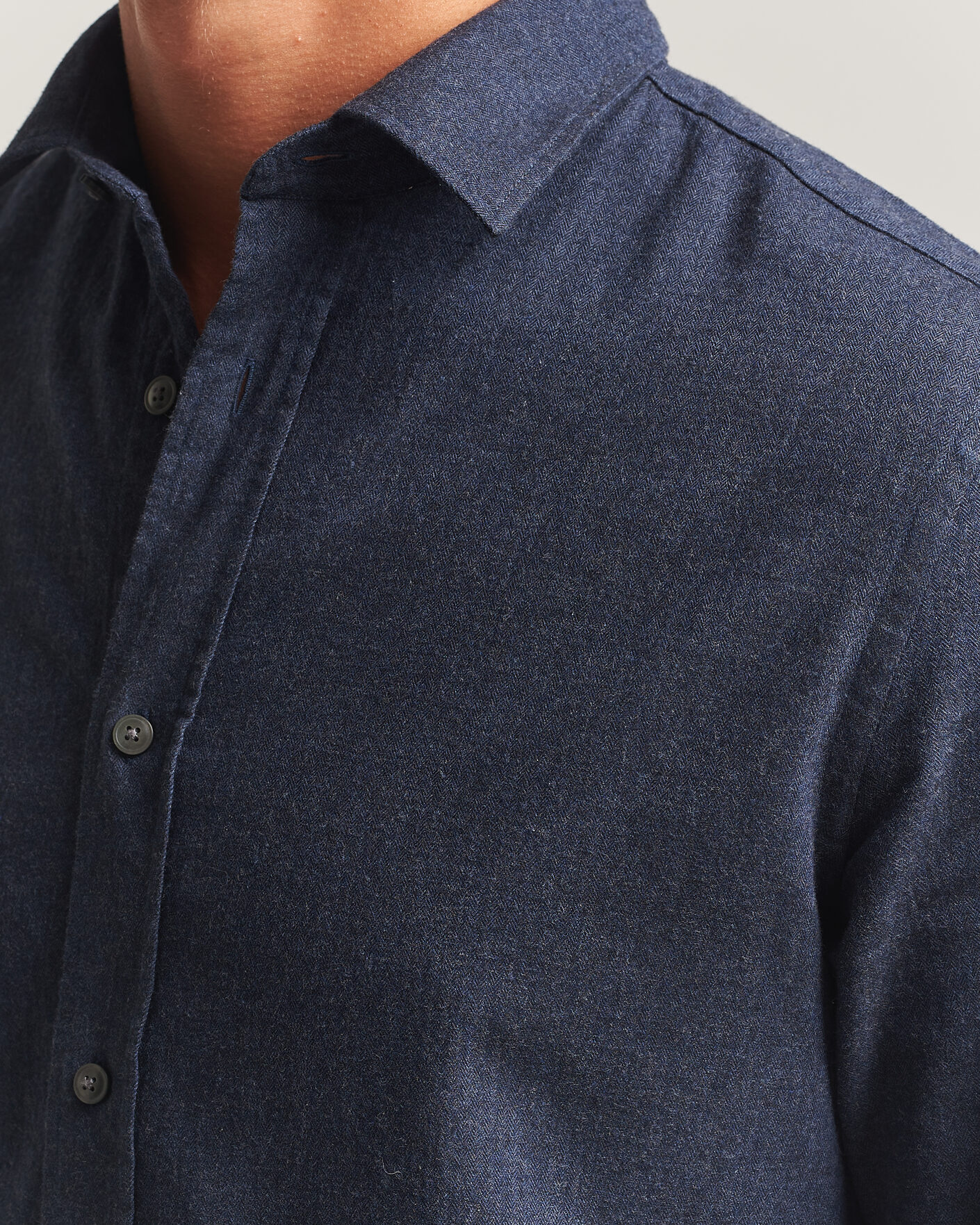 Herr | Skjortor | Tiger of Sweden | Bjorn Brushed Cotton Shirt Steel Blue
