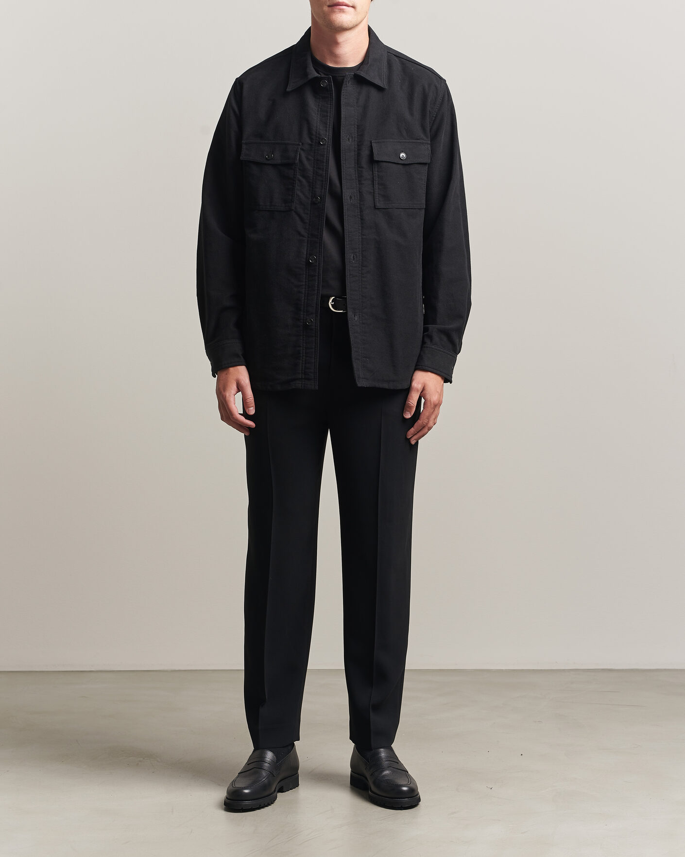 Herr | Skjortor | Tiger of Sweden | Bishop Cotton Overshirt Black