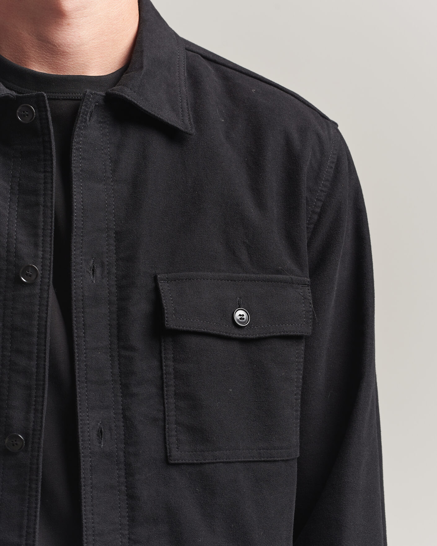 Herr | Skjortor | Tiger of Sweden | Bishop Cotton Overshirt Black