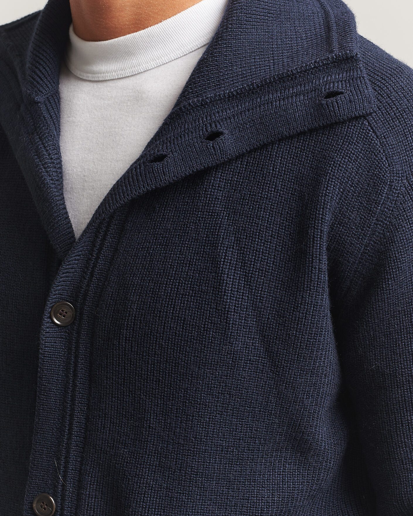 Herr | Tröjor | Tiger of Sweden | Leander Wool Knitted Cardigan Night Grape