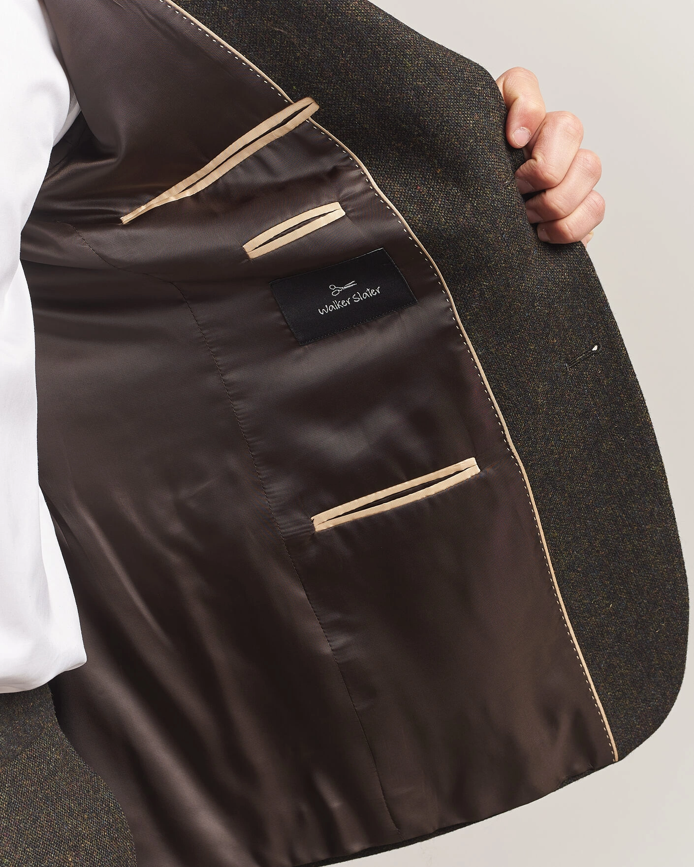 Herr | Kavajer | Walker Slater | Edward Shetland Wool Donegal Blazer Brown