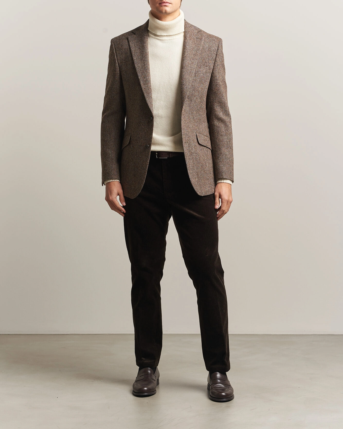 Herr | Kavajer | Walker Slater | Edward Shetland Wool Donegal Blazer Tobacco