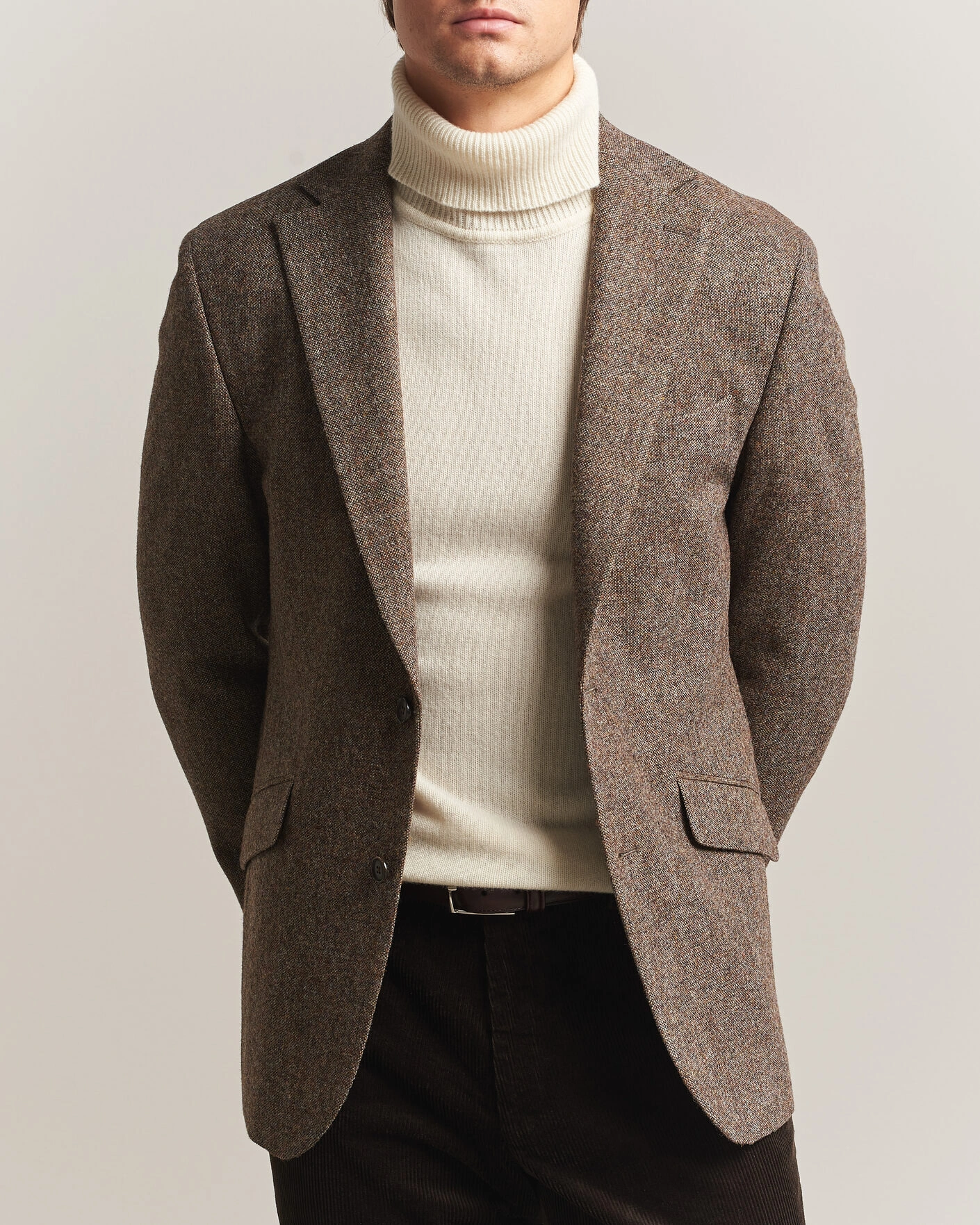 Herr | Kavajer | Walker Slater | Edward Shetland Wool Donegal Blazer Tobacco