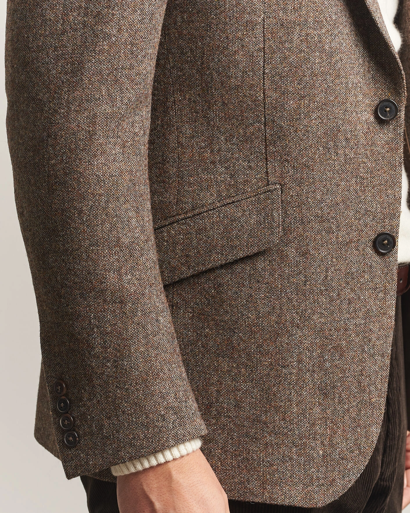 Herr | Kavajer | Walker Slater | Edward Shetland Wool Donegal Blazer Tobacco