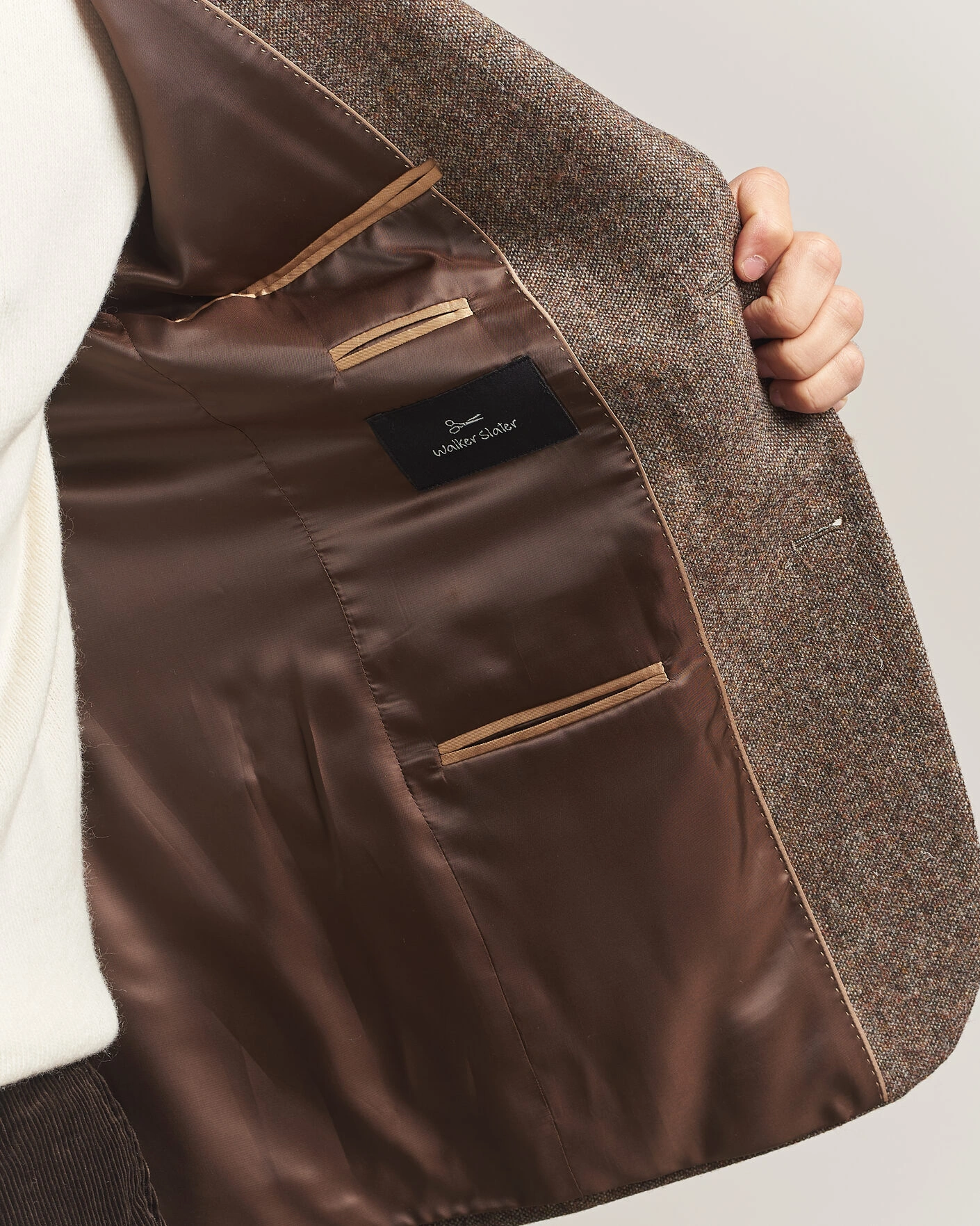 Herr | Kavajer | Walker Slater | Edward Shetland Wool Donegal Blazer Tobacco
