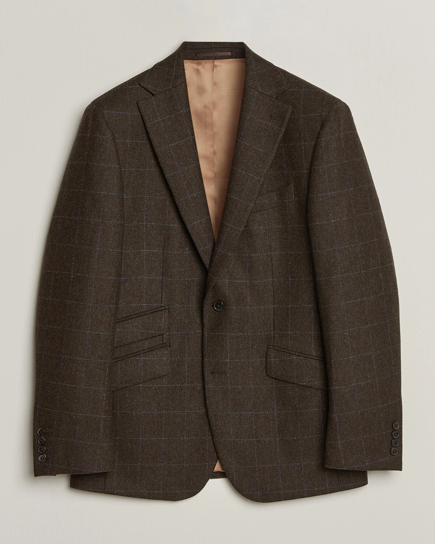 Herr | Kavajer | Walker Slater | Edward Lambswool Windowpane Blazer Brown