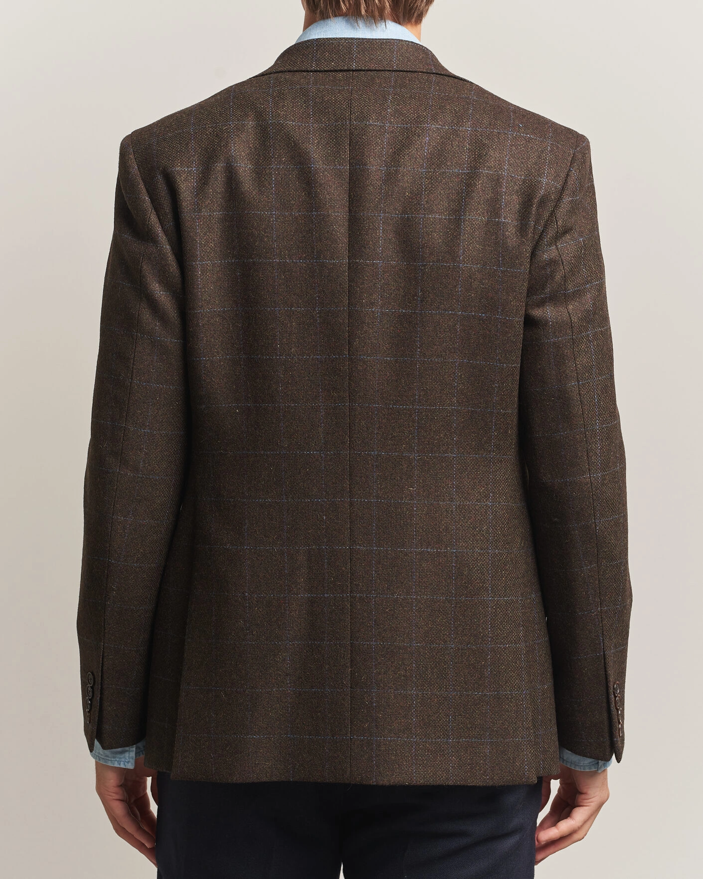 Herr | Kavajer | Walker Slater | Edward Lambswool Windowpane Blazer Brown