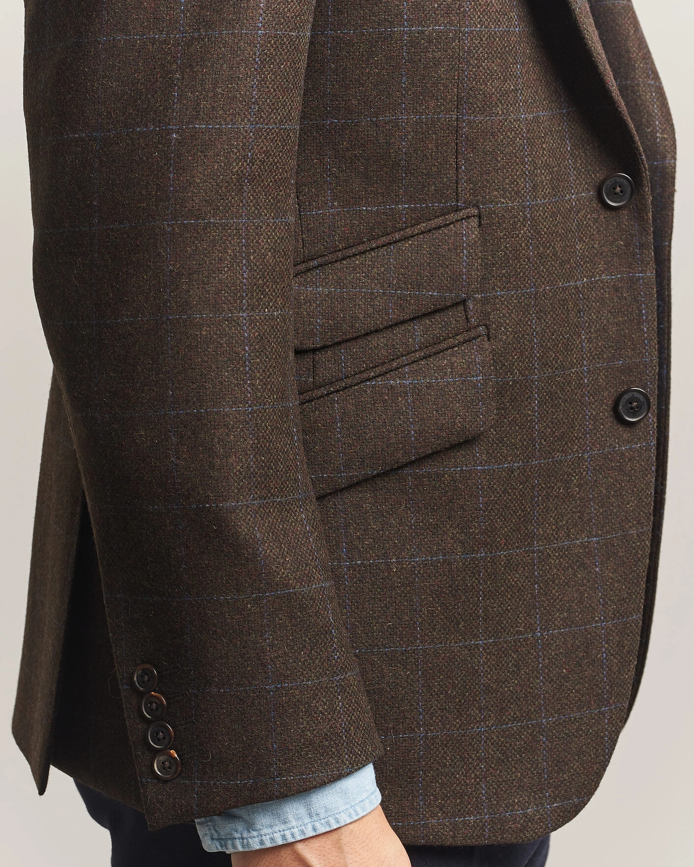 Herr | Kavajer | Walker Slater | Edward Lambswool Windowpane Blazer Brown