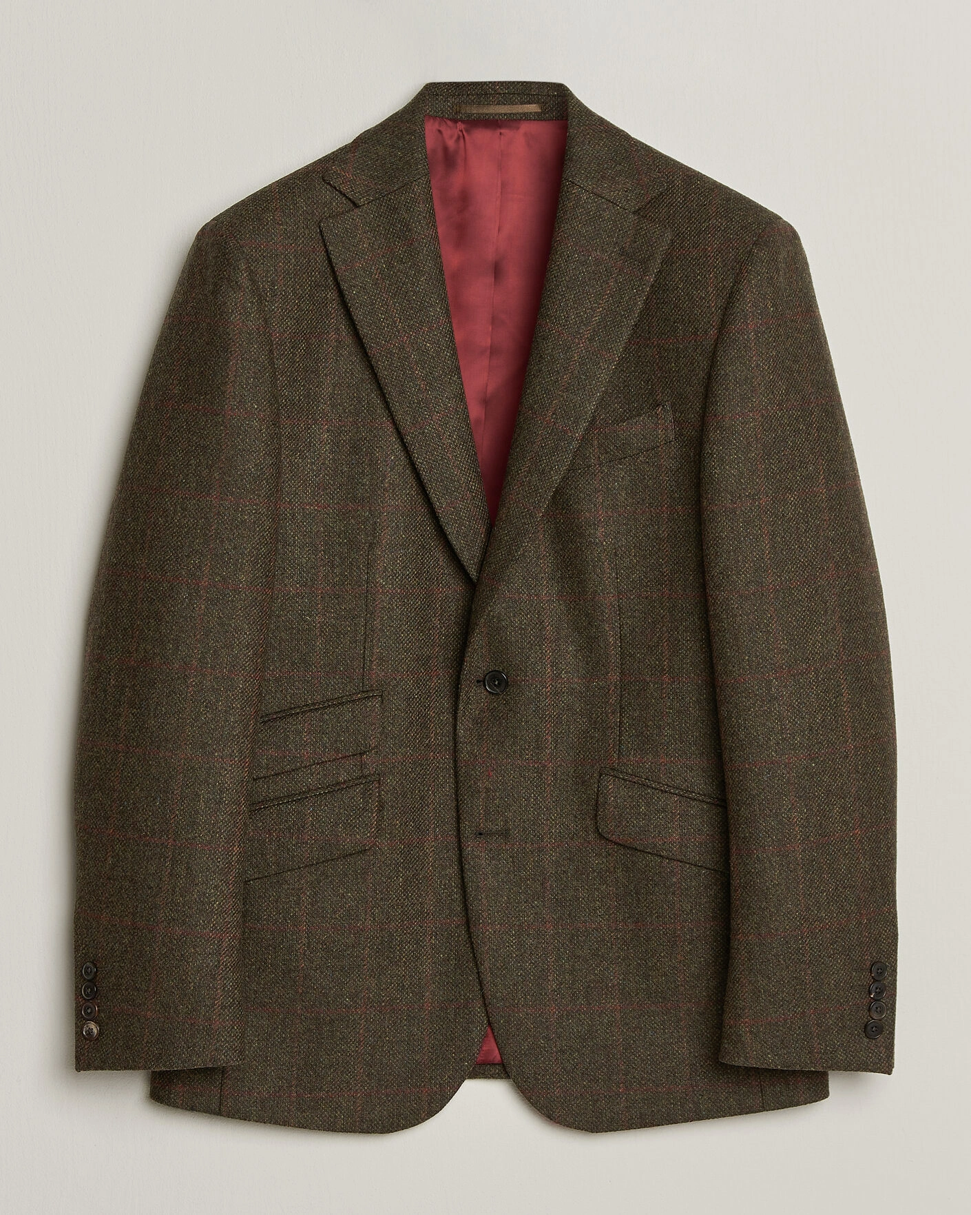 Herr | Kavajer | Walker Slater | Edward Lambswool Windowpane Blazer Green