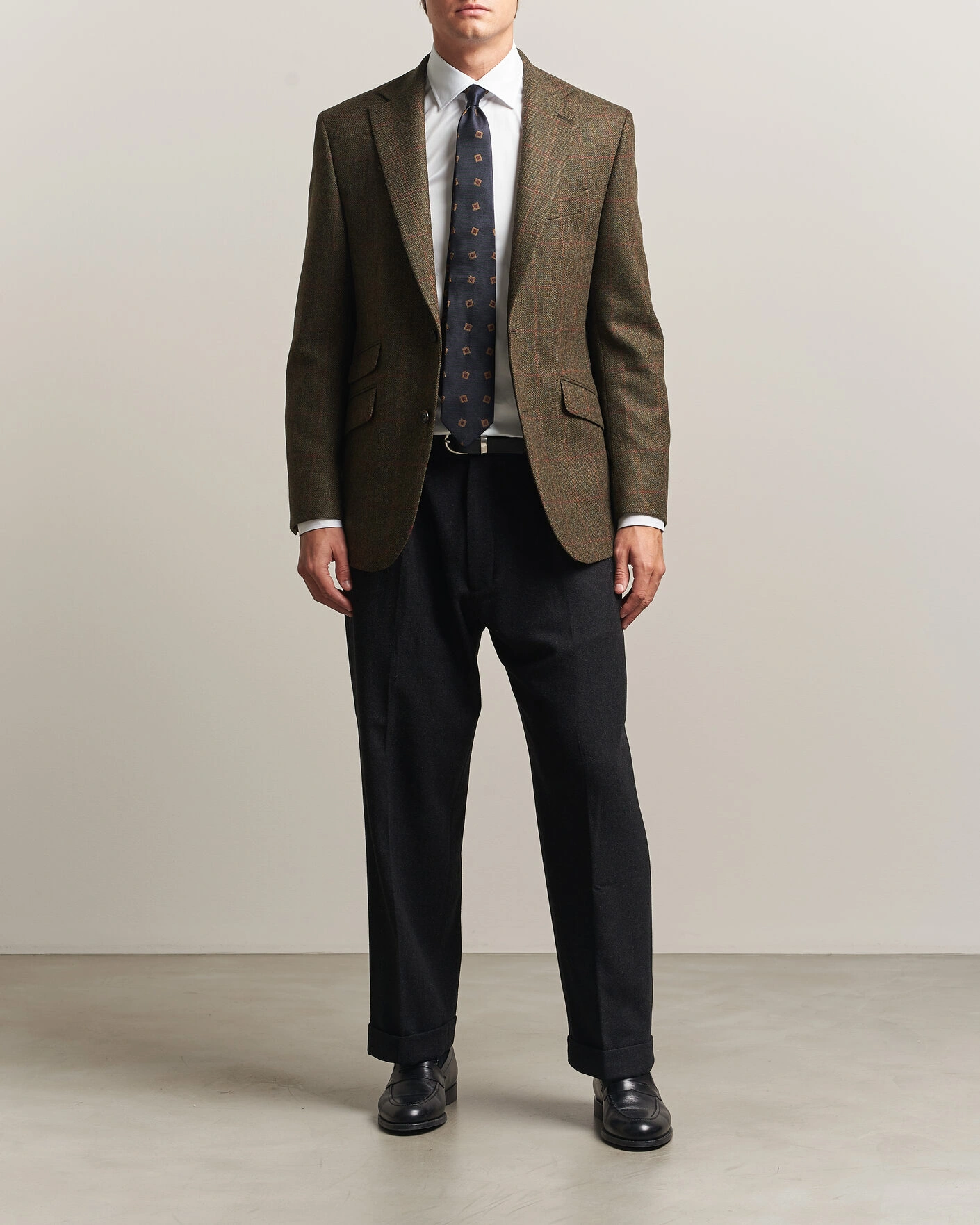 Herr | Kavajer | Walker Slater | Edward Lambswool Windowpane Blazer Green
