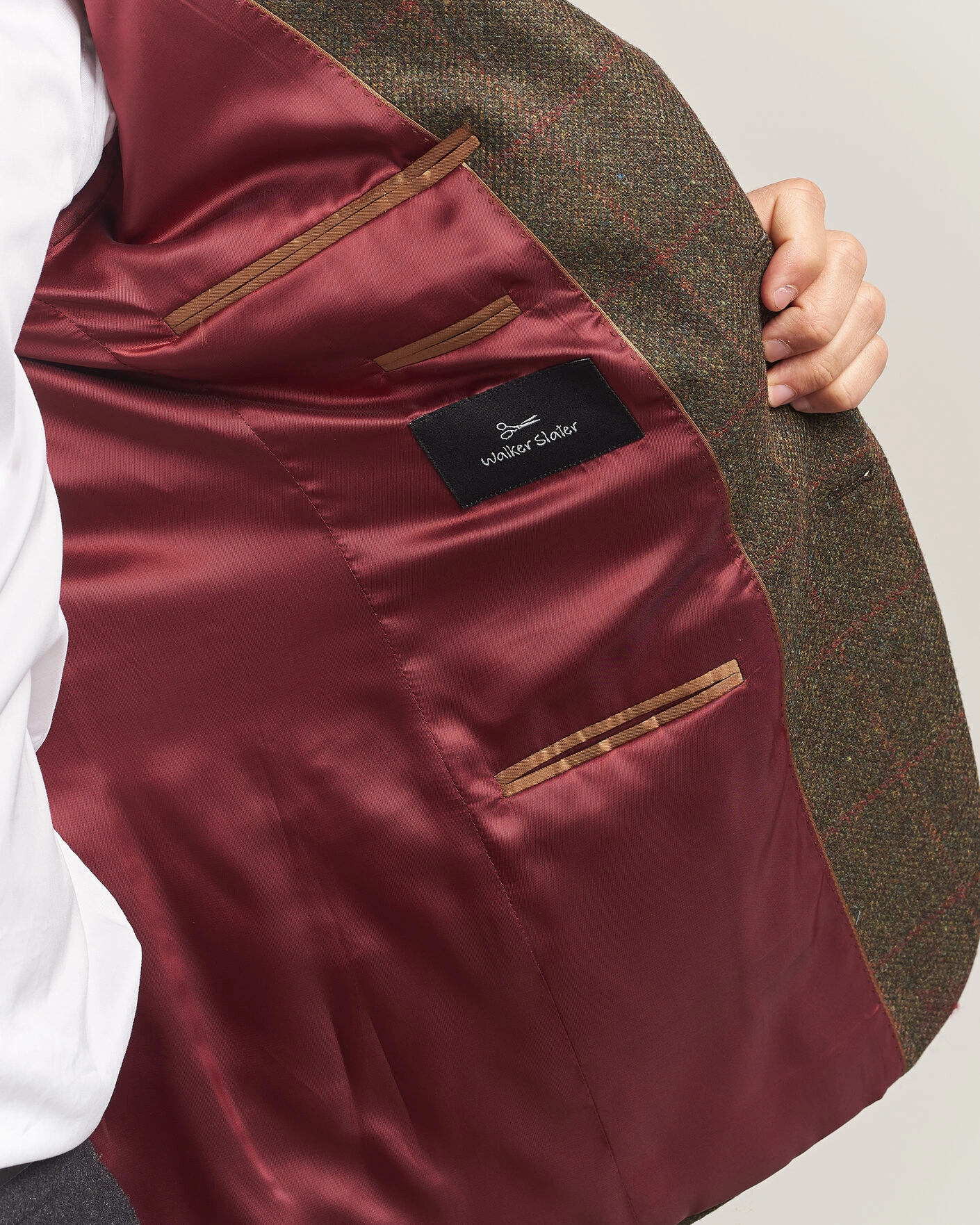 Herr | Kavajer | Walker Slater | Edward Lambswool Windowpane Blazer Green