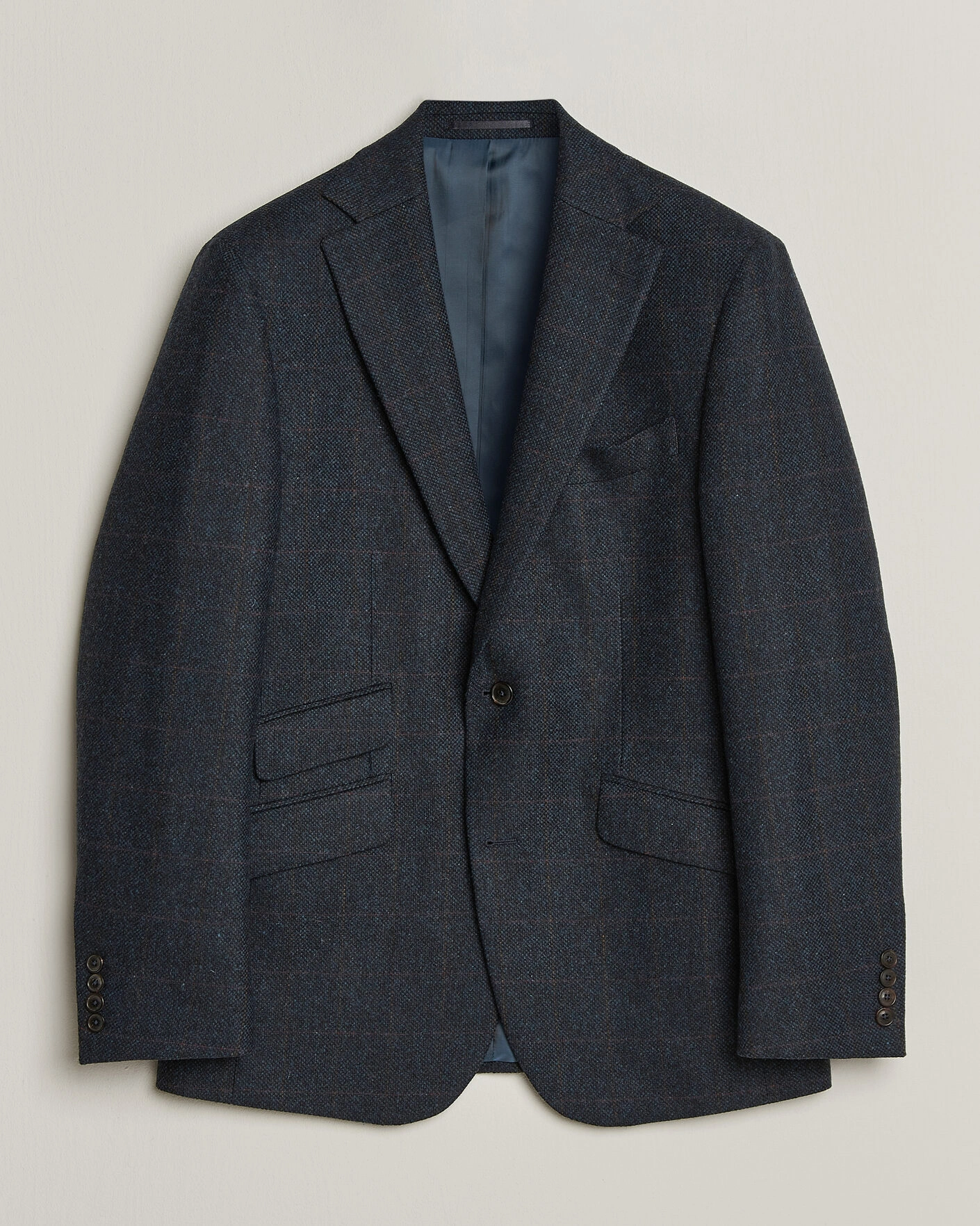 Herr | Kavajer | Walker Slater | Edward Lambswool Windowpane Blazer Navy