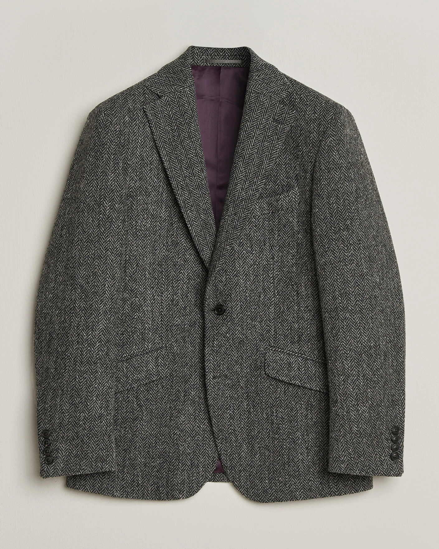 Herr | Kavajer | Walker Slater | Edward Harris Tweed Herringbone Blazer Charcoal