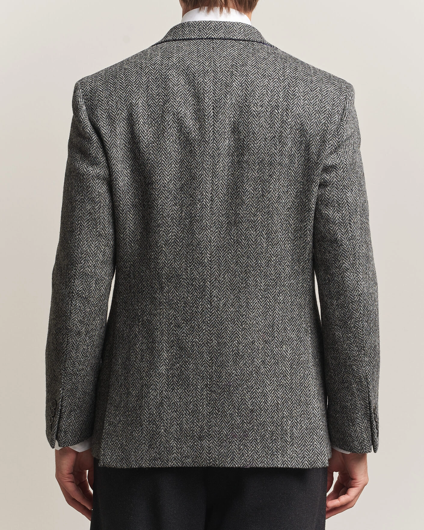 Herr | Kavajer | Walker Slater | Edward Harris Tweed Herringbone Blazer Charcoal