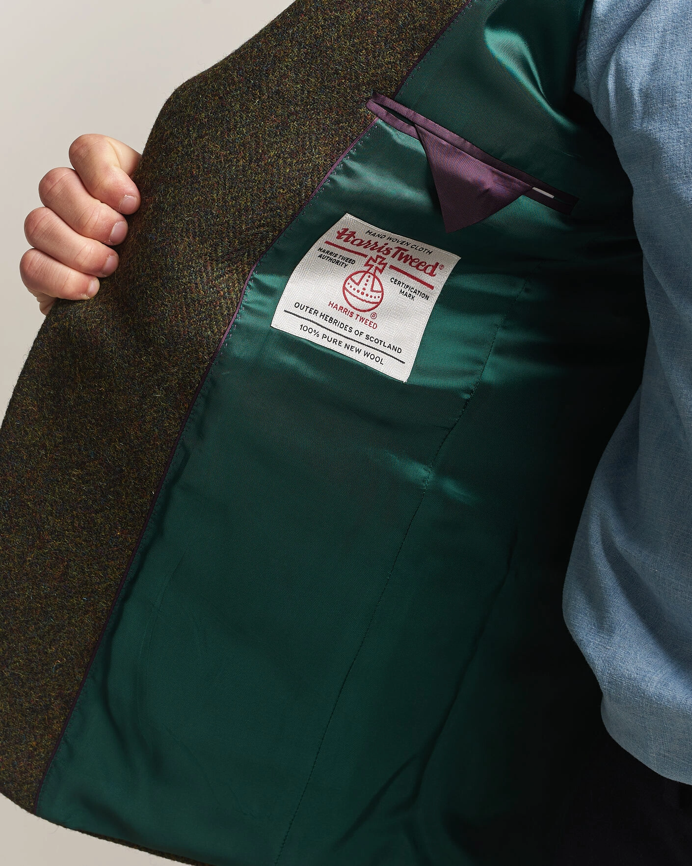 Herr | Kavajer | Walker Slater | Edward Harris Tweed Herringbone Blazer Green
