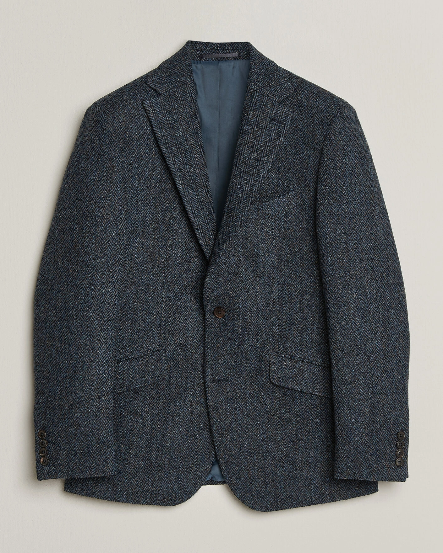 Herr | Kavajer | Walker Slater | Edward Harris Tweed Herringbone Blazer Navy