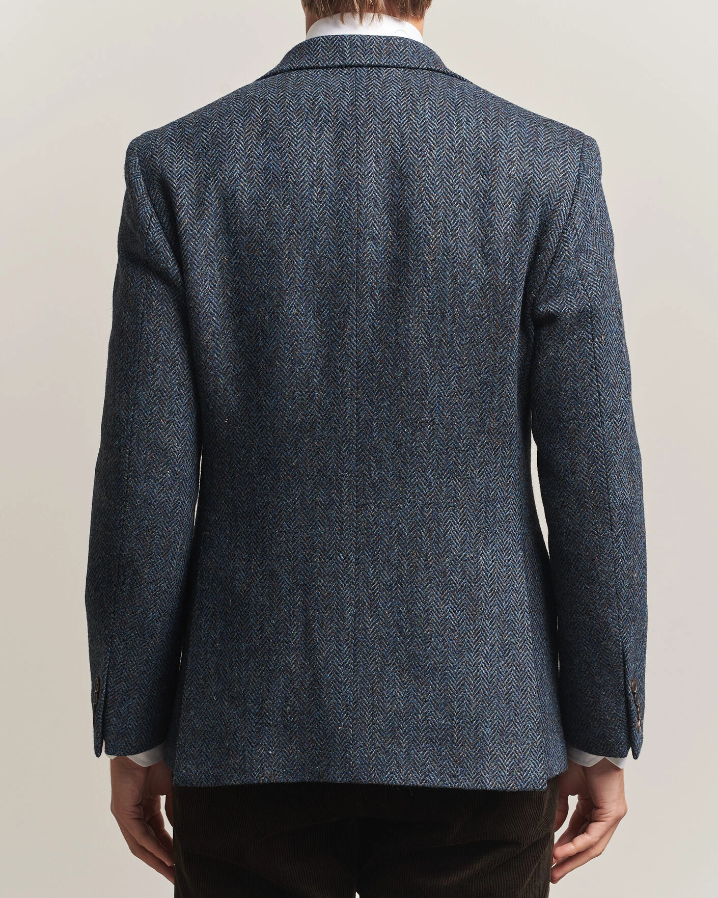 Herr | Kavajer | Walker Slater | Edward Harris Tweed Herringbone Blazer Navy