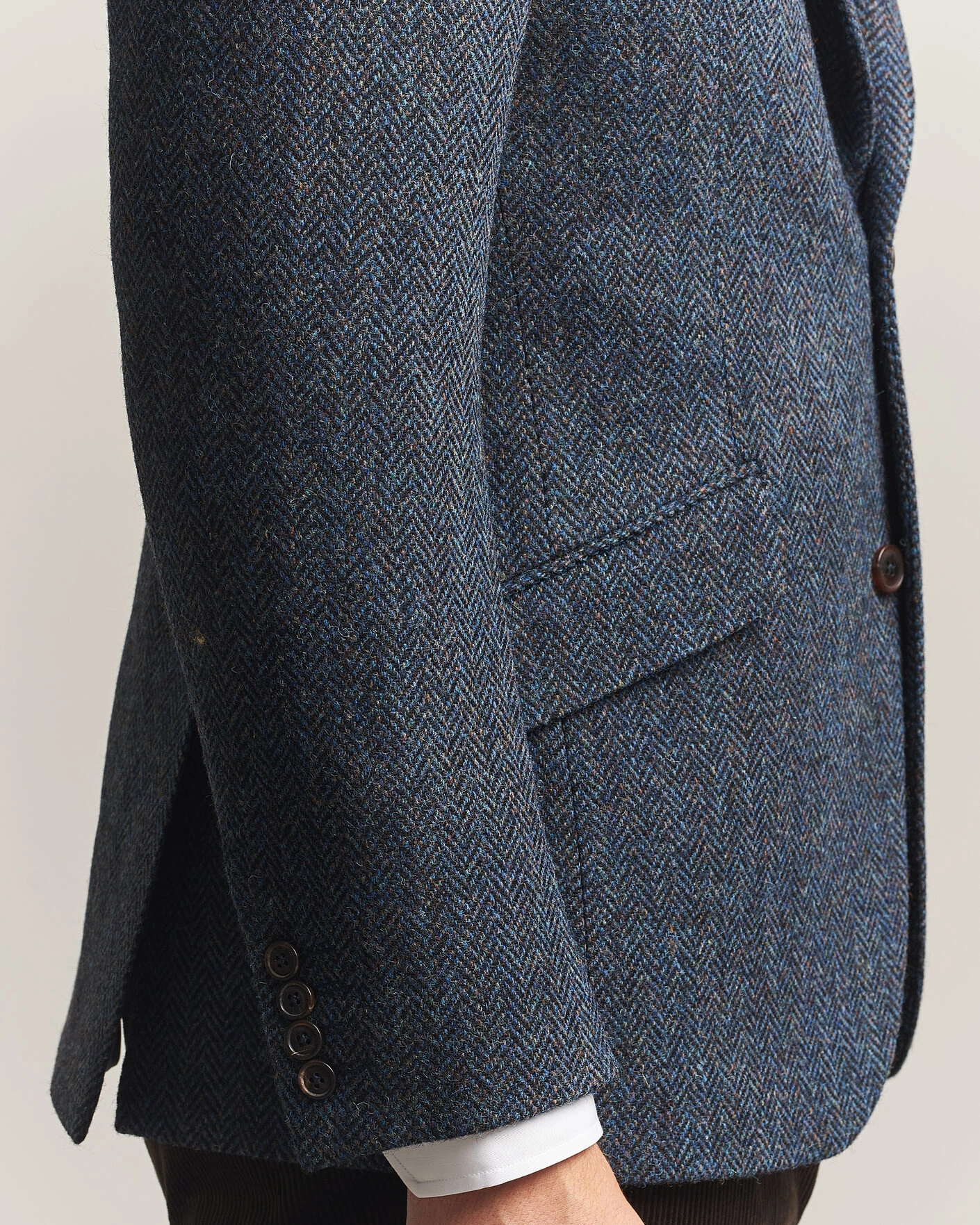 Herr | Kavajer | Walker Slater | Edward Harris Tweed Herringbone Blazer Navy