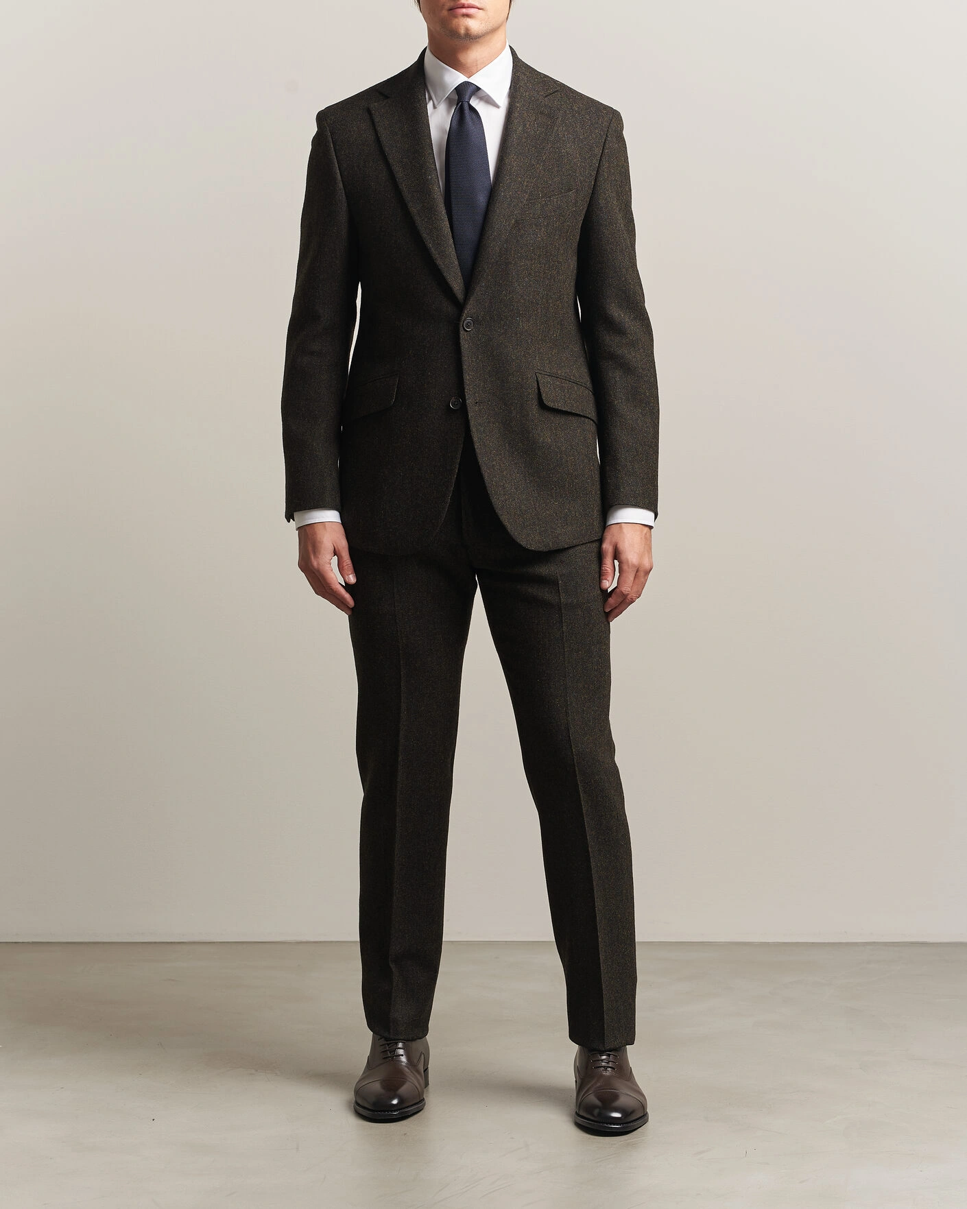 Herr | Byxor | Walker Slater | Edward Shetland Wool Donegal Trousers Brown