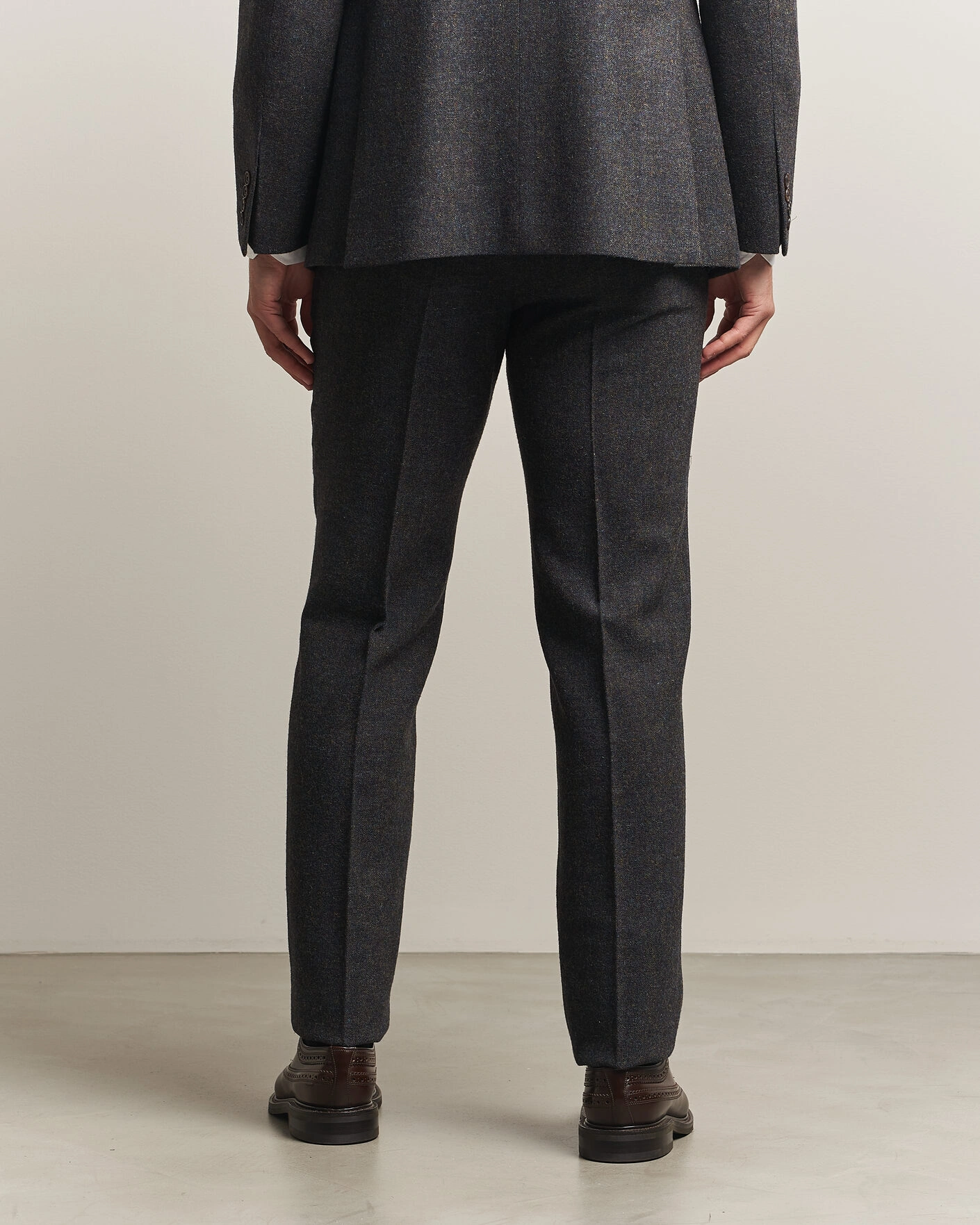 Herr | Byxor | Walker Slater | Edward Shetland Wool Donegal Trousers Navy