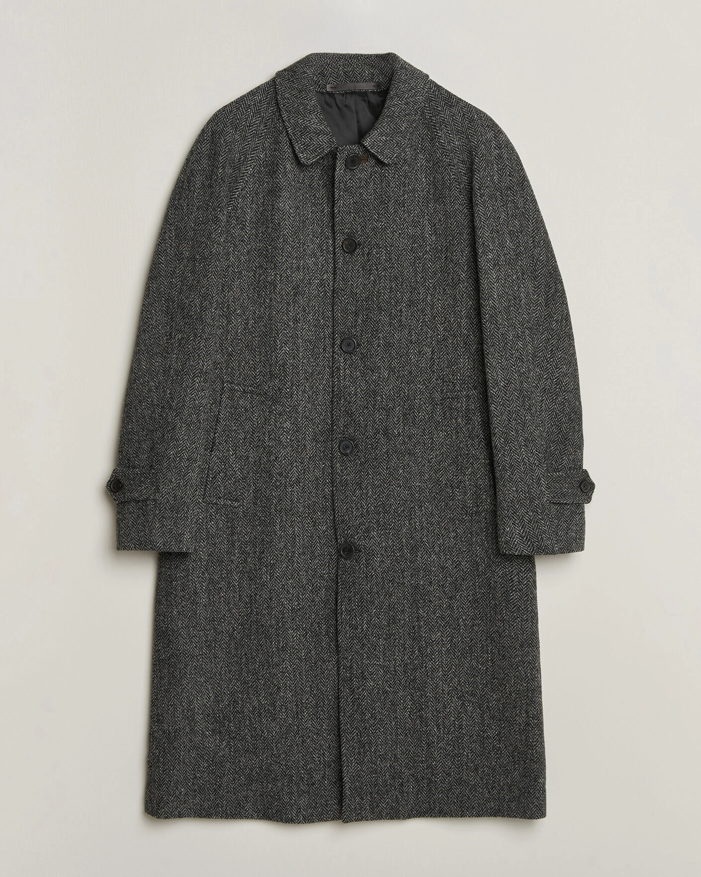 Herr | Jackor | Walker Slater | Sherlock Harris Tweed Herringbone Coat Charcoal