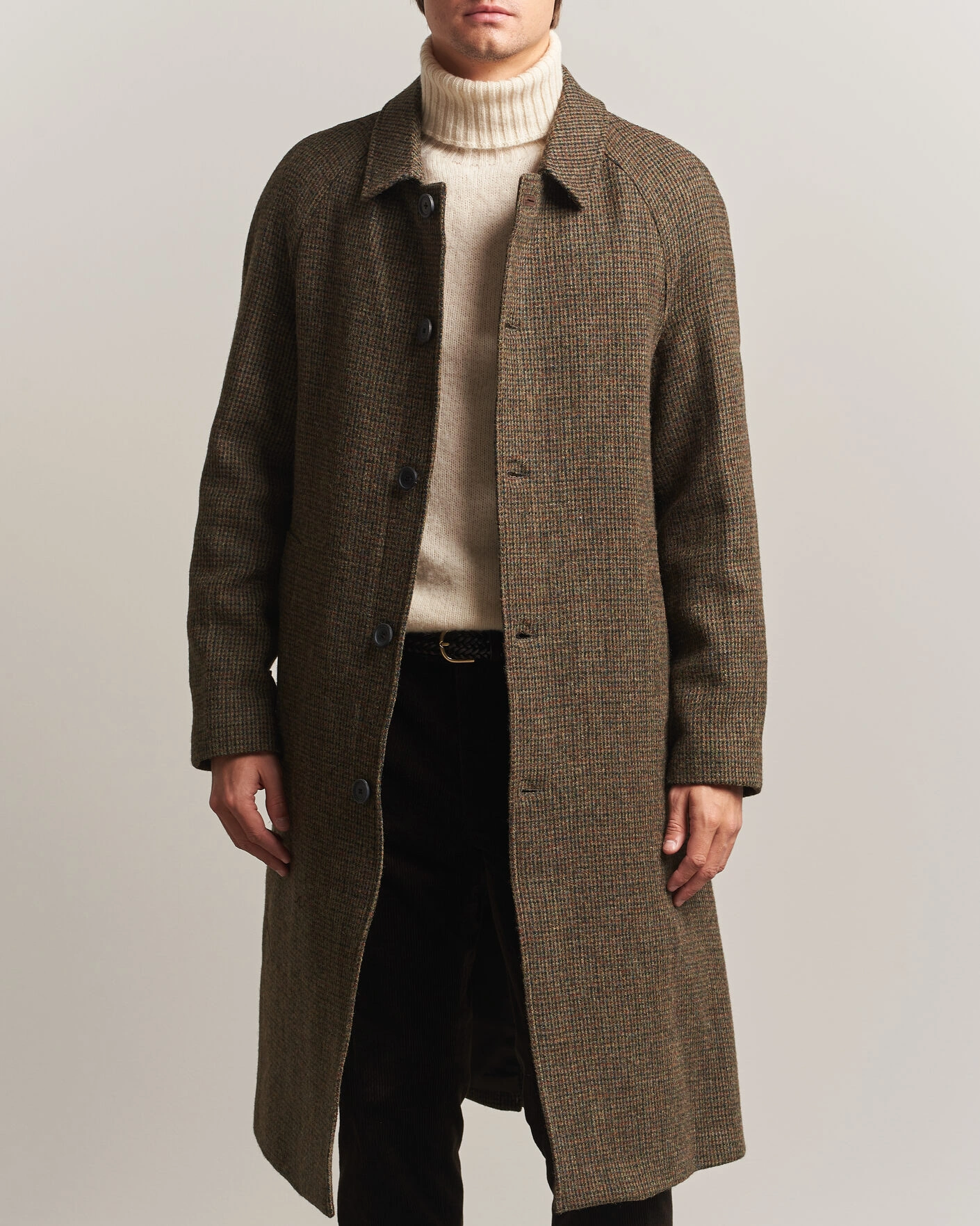 Herr | Jackor | Walker Slater | Sherlock Harris Tweed Microcheck Coat Amber Brown