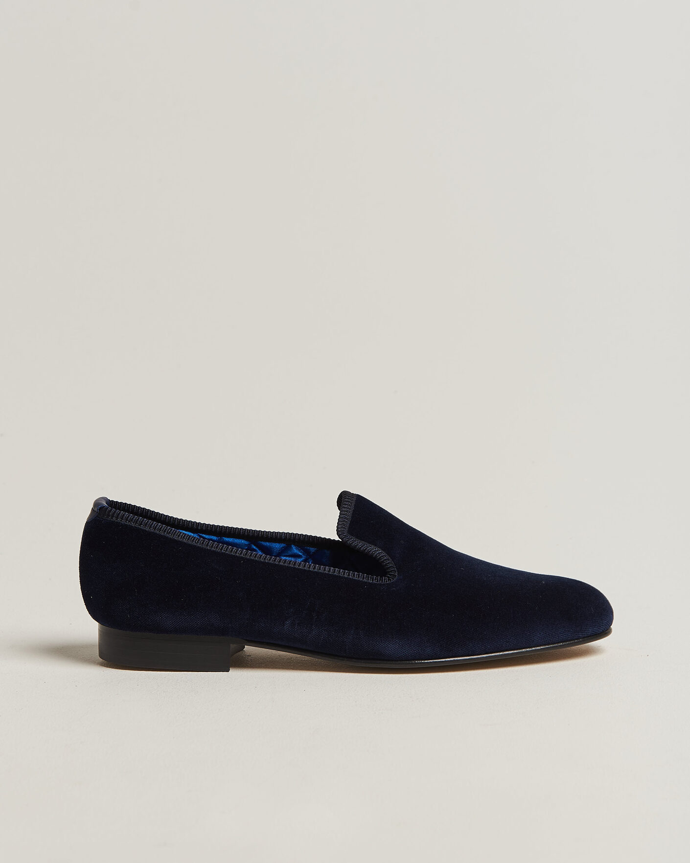 Herr | Loafers | Bowhill & Elliott | Plain Albert Pump Navy Velvet