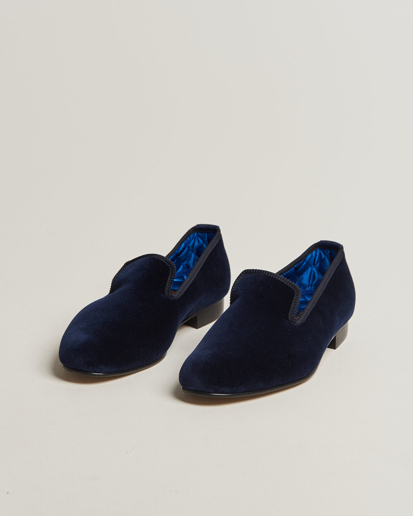 Herr | Loafers | Bowhill & Elliott | Plain Albert Pump Navy Velvet