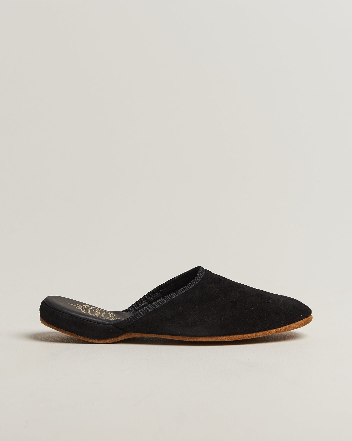 Herr | Sandaler & Tofflor | Bowhill & Elliott | Mule Slipper Quilt Lining Black Suede