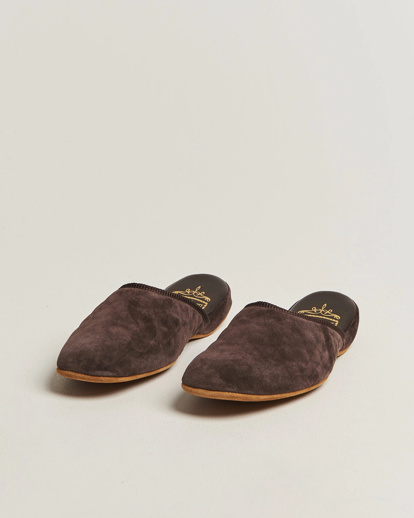 Herr | Sandaler & Tofflor | Bowhill & Elliott | Mule Slipper Quilt Lining Chocolate Suede