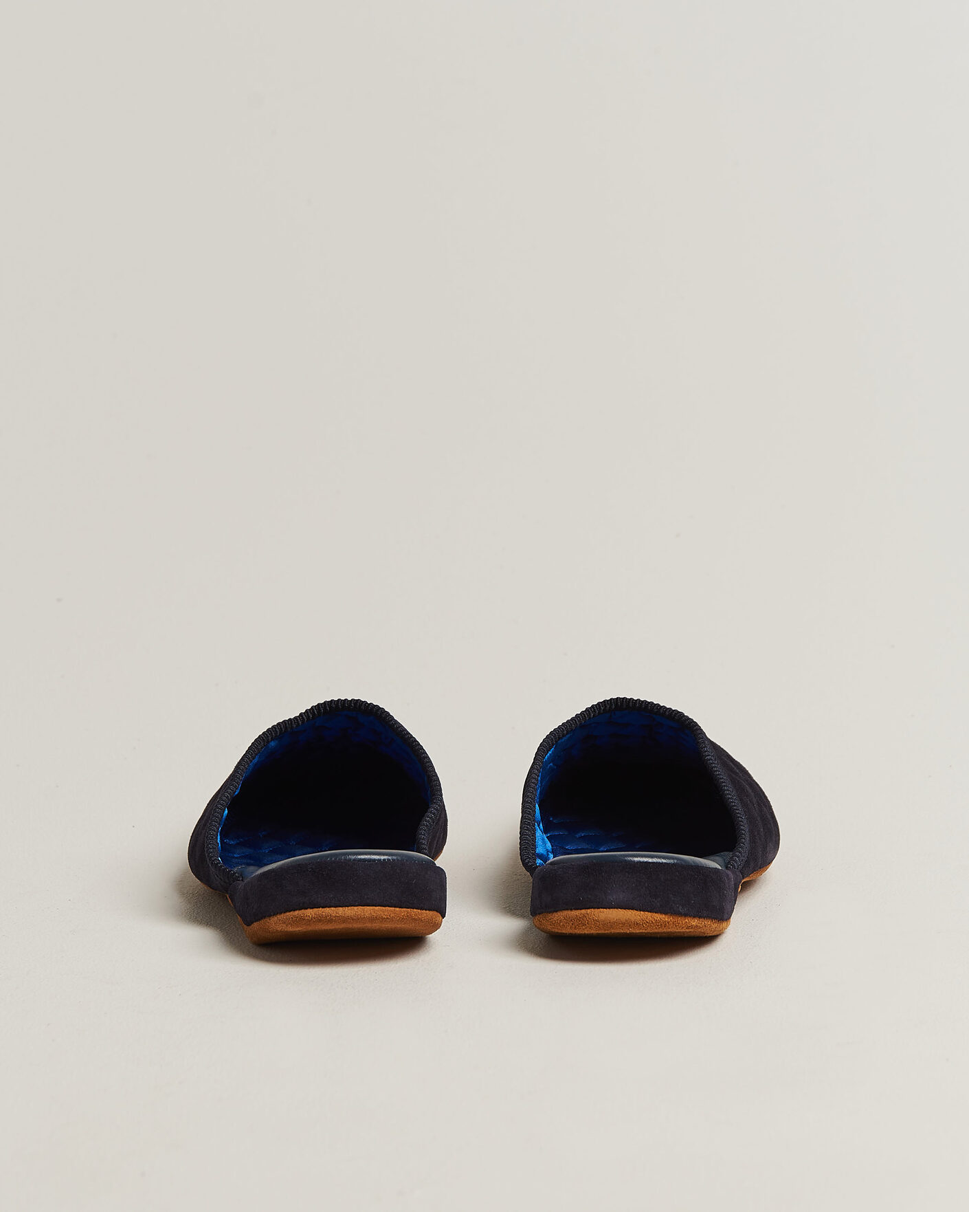 Herr | Sandaler & Tofflor | Bowhill & Elliott | Mule Slipper Quilt Lining Navy Suede