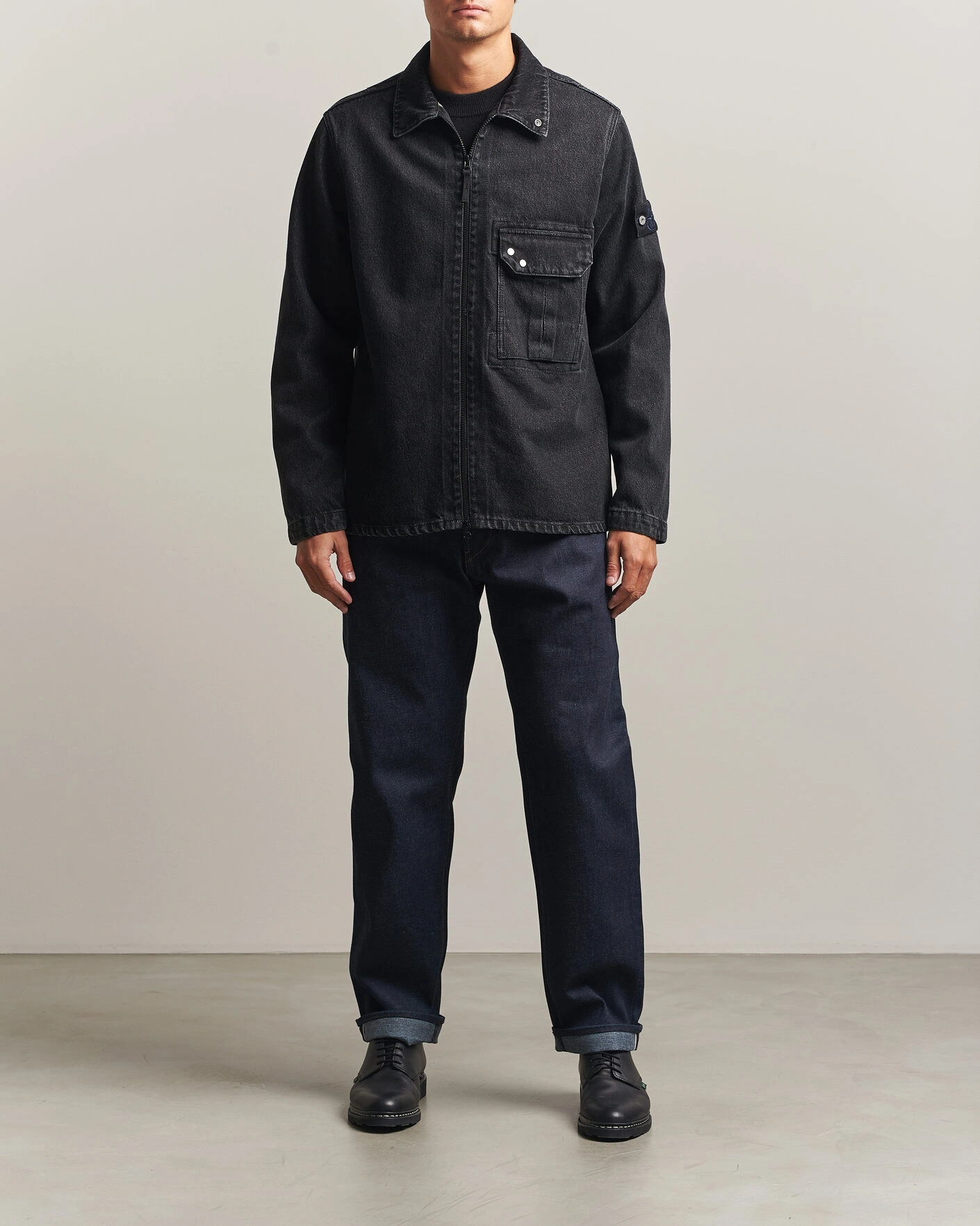 Herr | Jeans | Stone Island | Regular Straight Fit Selvedge Jeans Blue Raw