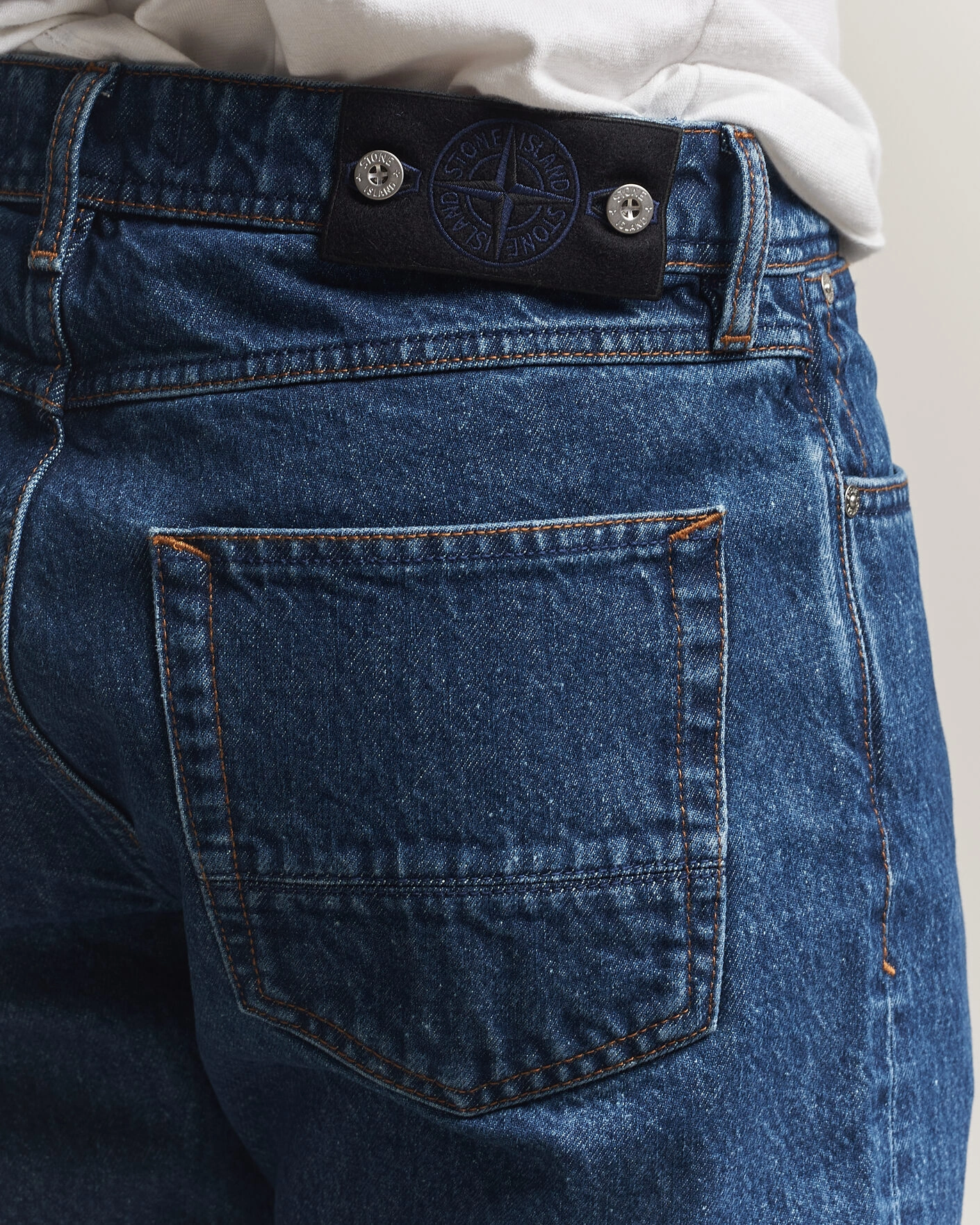 Herr | Jeans | Stone Island | Regular Straight Fit Indigo Jeans Blue Medium Wash
