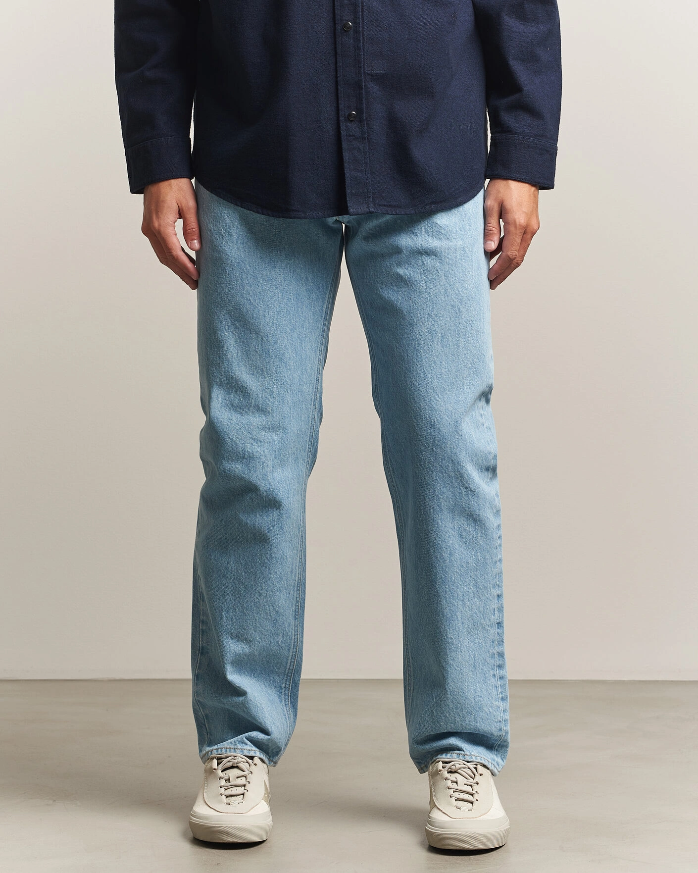Herr | Jeans | Stone Island | Regular Straight Fit Indigo Jeans Blue Light Wash
