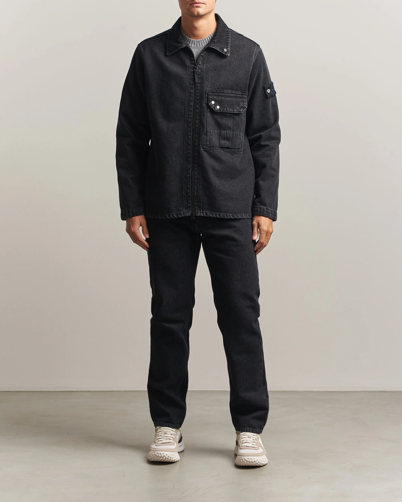 Herr | Jeans | Stone Island | Regular Straight Fit Jeans Black Medium Wash