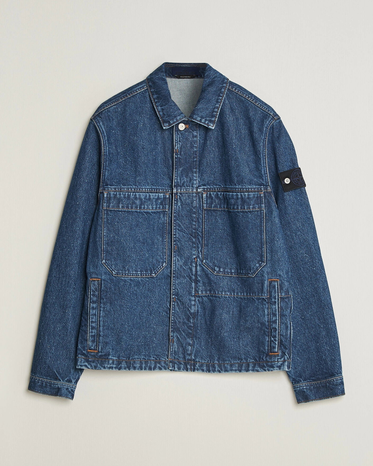 Herr | Jackor | Stone Island | Indigo Denim Coach Jacket Blue Medium Wash